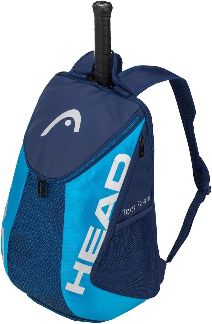 HEAD Tour Team Tennis Backpack 2 Racquet Carrying Bag w/Padded Shoulder Straps & Shoe Compartment - Black/Grey.