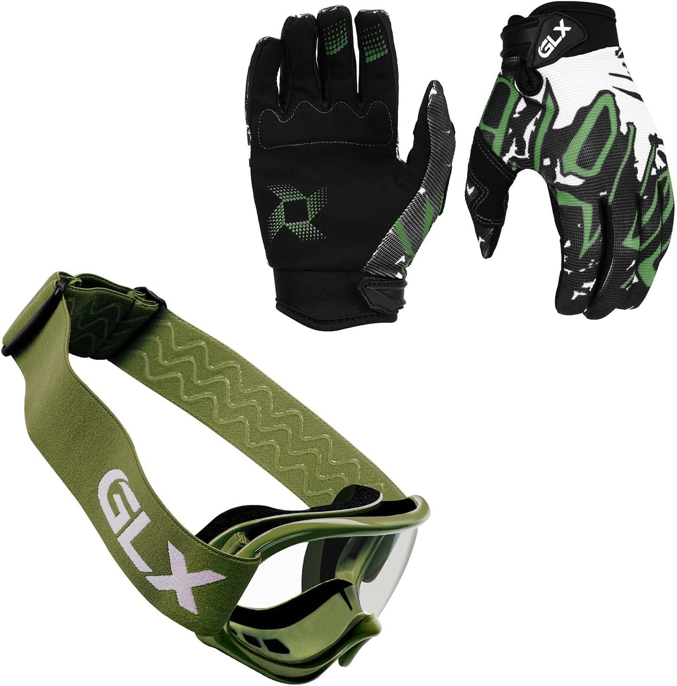 GLX GX623 Youth ATV/Dirt Bike Helmet Combo - Matte Black, Large - DOT