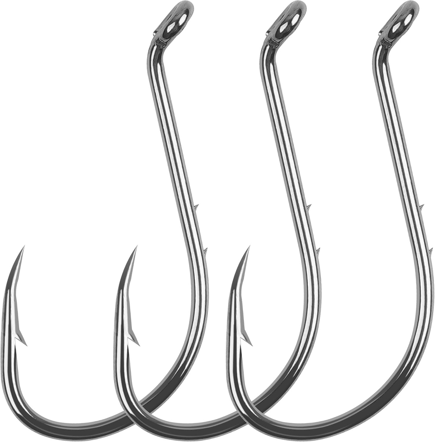 Octopus Fishing Hooks - 120pcs Barbed Baitholder High Carbon Steel Offset Circle Hooks, Extra Sharp Jig Fish Hook for Freshwater Saltwater, Size 8-6/0