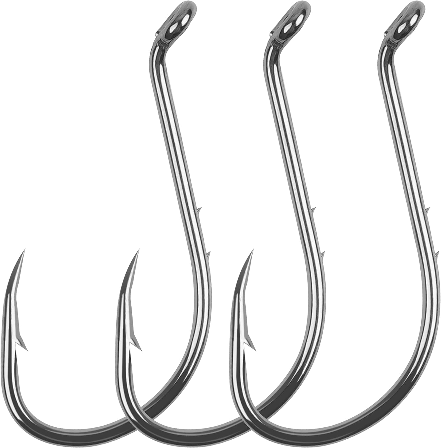 Octopus Fishing Hooks - 120pcs Barbed Baitholder High Carbon Steel Offset Circle Hooks, Extra Sharp Jig Fish Hook for Freshwater Saltwater, Size 8-6/0