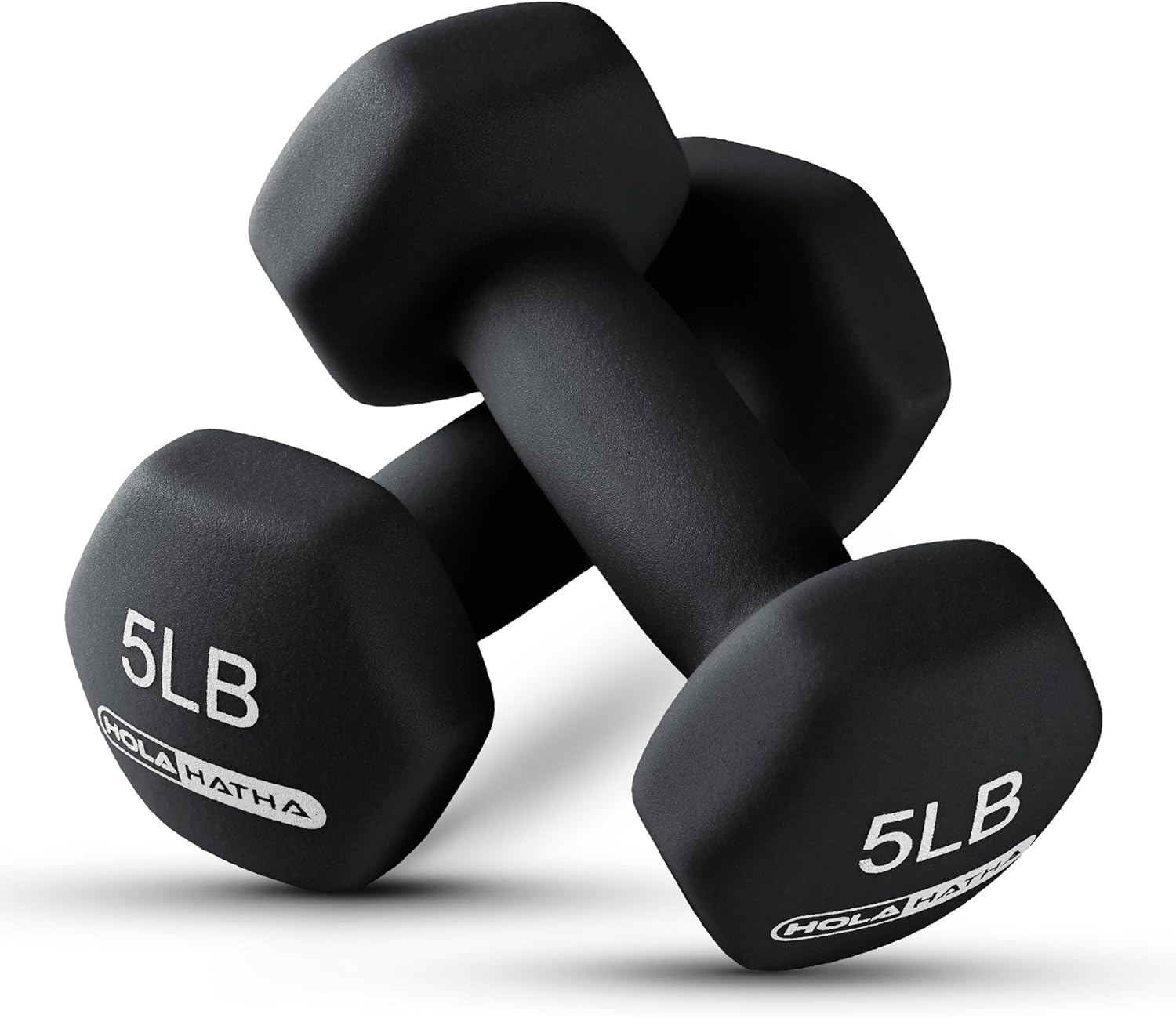 HolaHatha Neoprene Dumbbell Free Hand Weight Set with Rack, Ideal for Home Exercises to Gain Tone and Definition