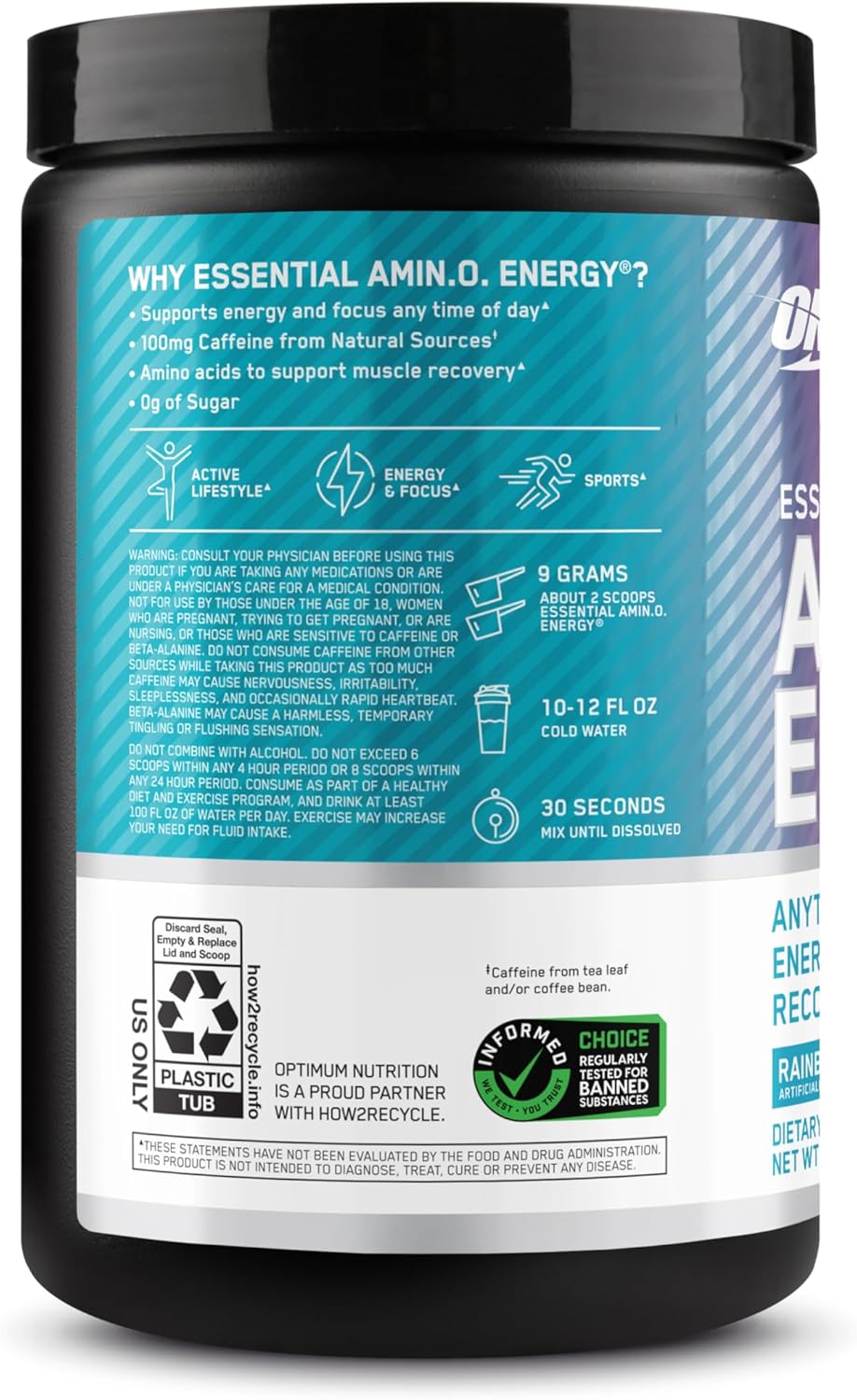 Optimum Nutrition Amino Energy - Pre Workout with Green Tea, BCAA, Amino Acids, Keto Friendly, Green Coffee Extract, Energy Powder - Orange Cooler, 65 Servings (Packaging May Vary)