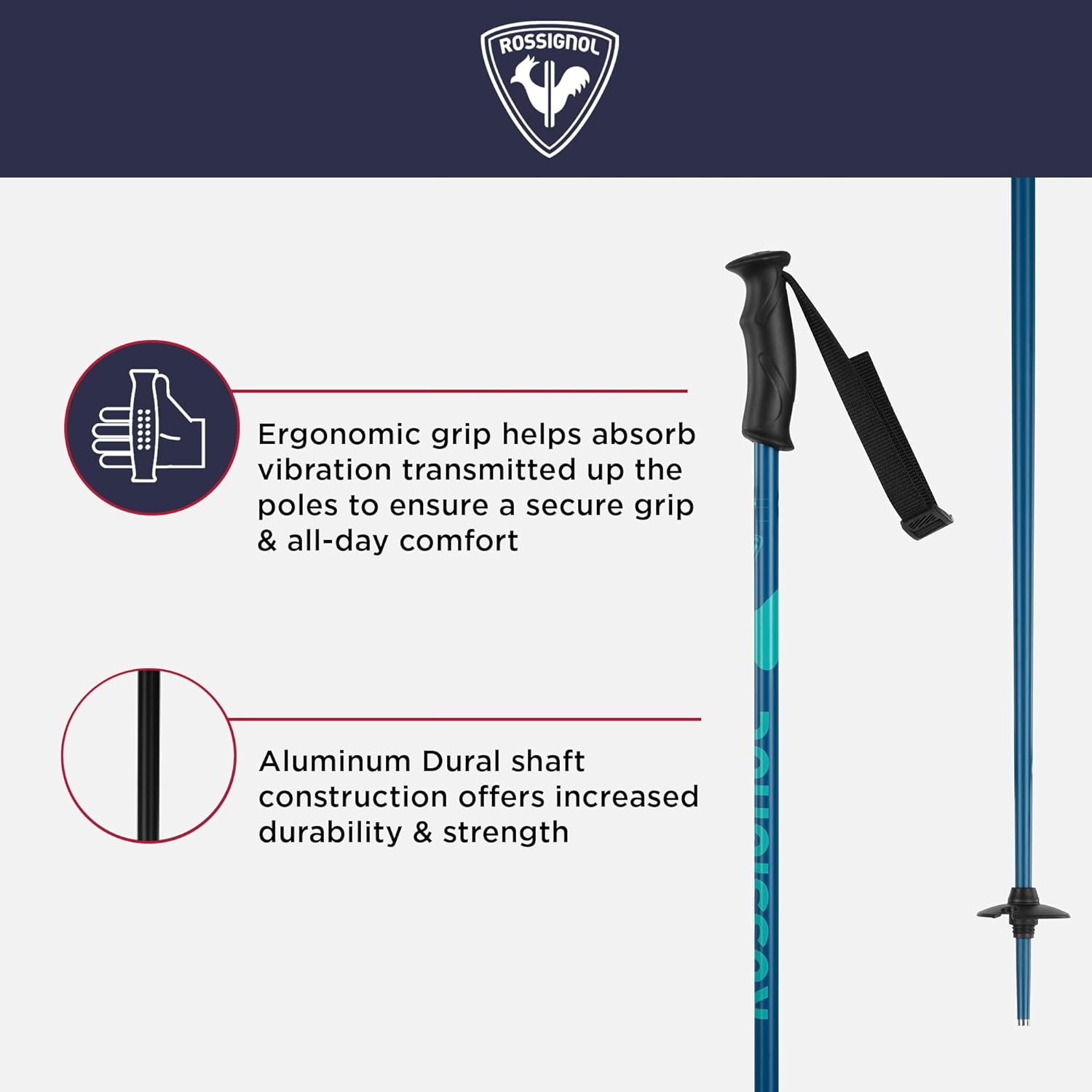 Rossignol Electra Alpine Ski Poles - Downhill Ski Poles for Women - Black