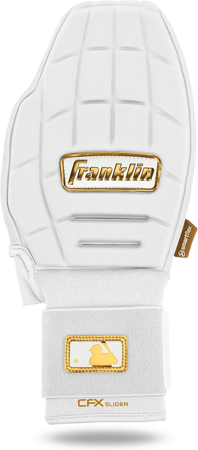 Franklin Sports MLB Baseball + Softball Sliding Mitt - CFX PRT Adult + Youth Protective Baserunning Sliding Gloves - Left + Right Hand Mitt - Hand + Wrist Protector for Running - Kids + Adults Sizes