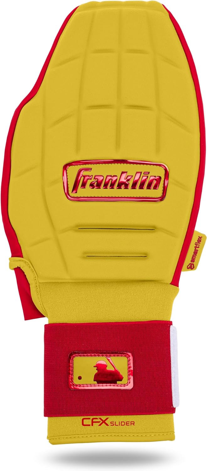 Franklin Sports MLB Baseball + Softball Sliding Mitt - CFX PRT Adult + Youth Protective Baserunning Sliding Gloves - Left + Right Hand Mitt - Hand + Wrist Protector for Running - Kids + Adults Sizes