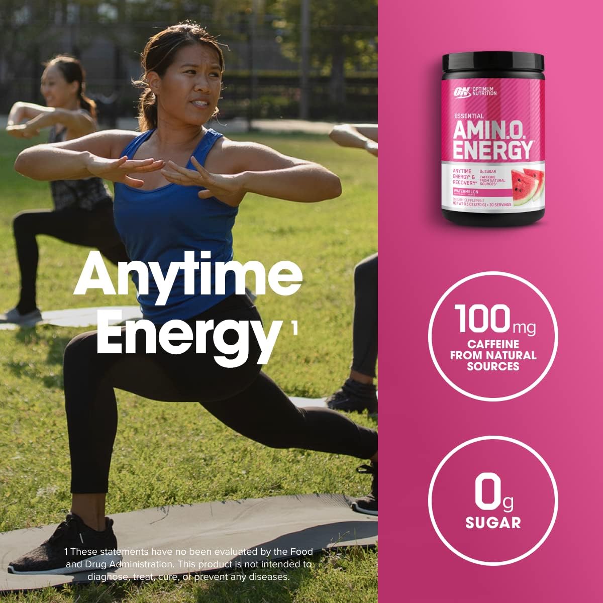 Optimum Nutrition Amino Energy - Pre Workout with Green Tea, BCAA, Amino Acids, Keto Friendly, Green Coffee Extract, Energy Powder - Orange Cooler, 65 Servings (Packaging May Vary)