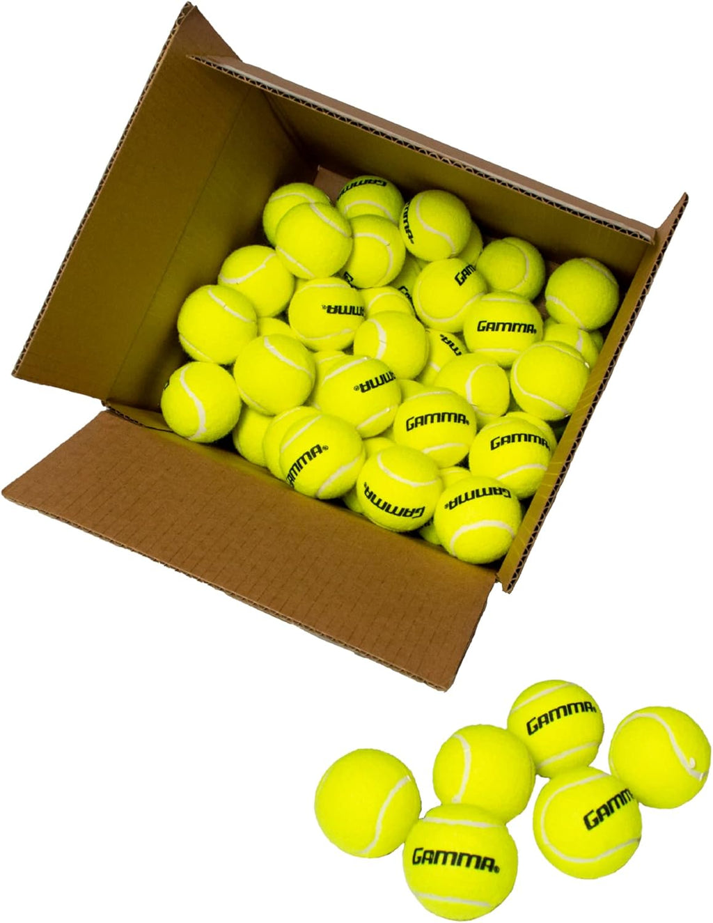 GAMMA Sports Pressureless Tennis Balls Box - Ideal for Practice, Teaching, and Training with High-Visbility Felt - Indoor and Outdoor Court Play - 48 and 75 Pack Sizes