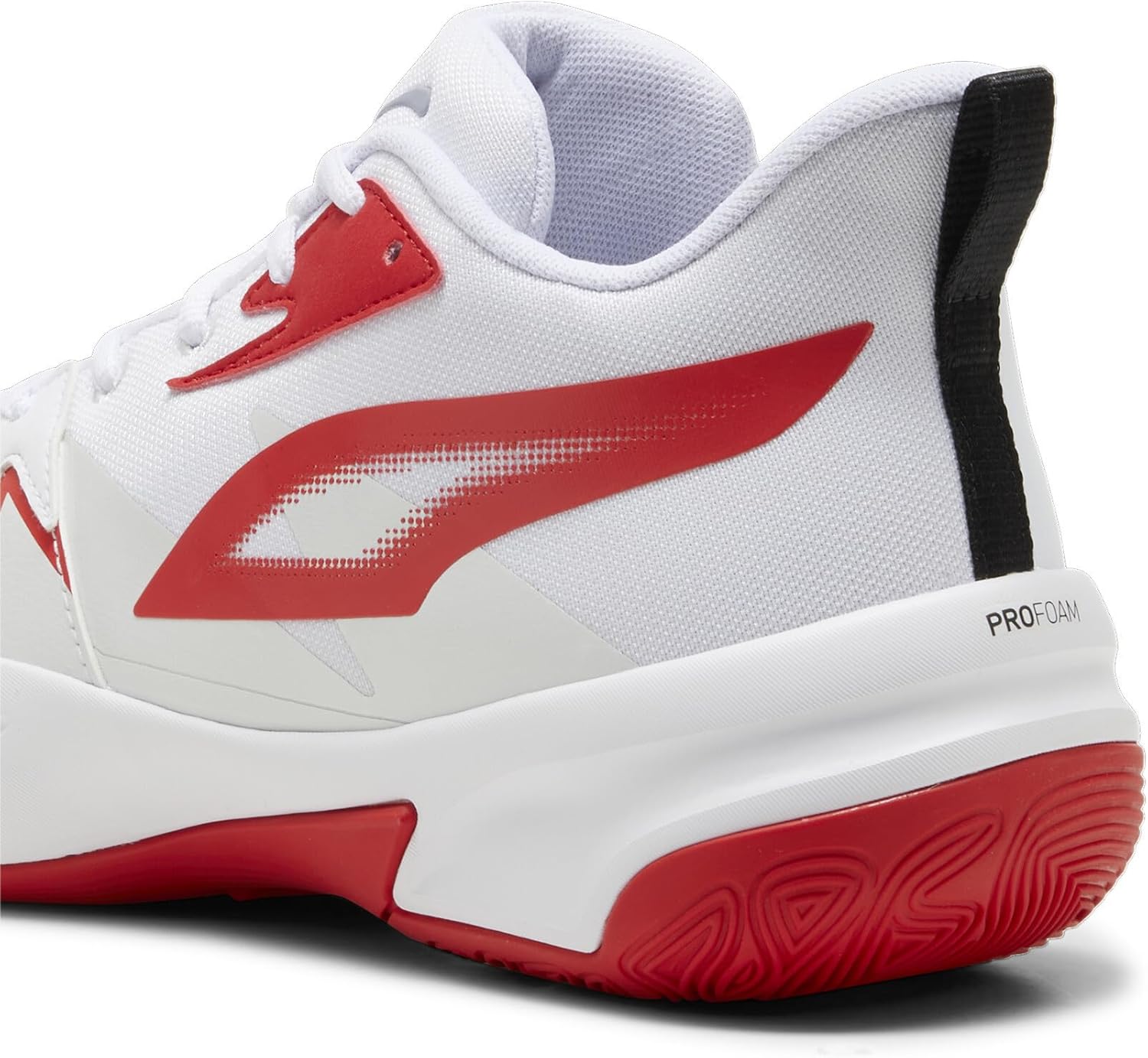 PUMA Men's Genetics Basketball Shoes, Black-for All Time Red, 14