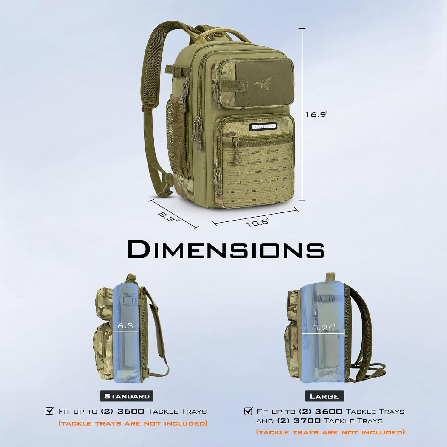 KastKing BlowBak Tactical Sling Tackle Bag-Lightweight Fishing Backpack Storge Fishing Gear and Equipment,Gift for Men