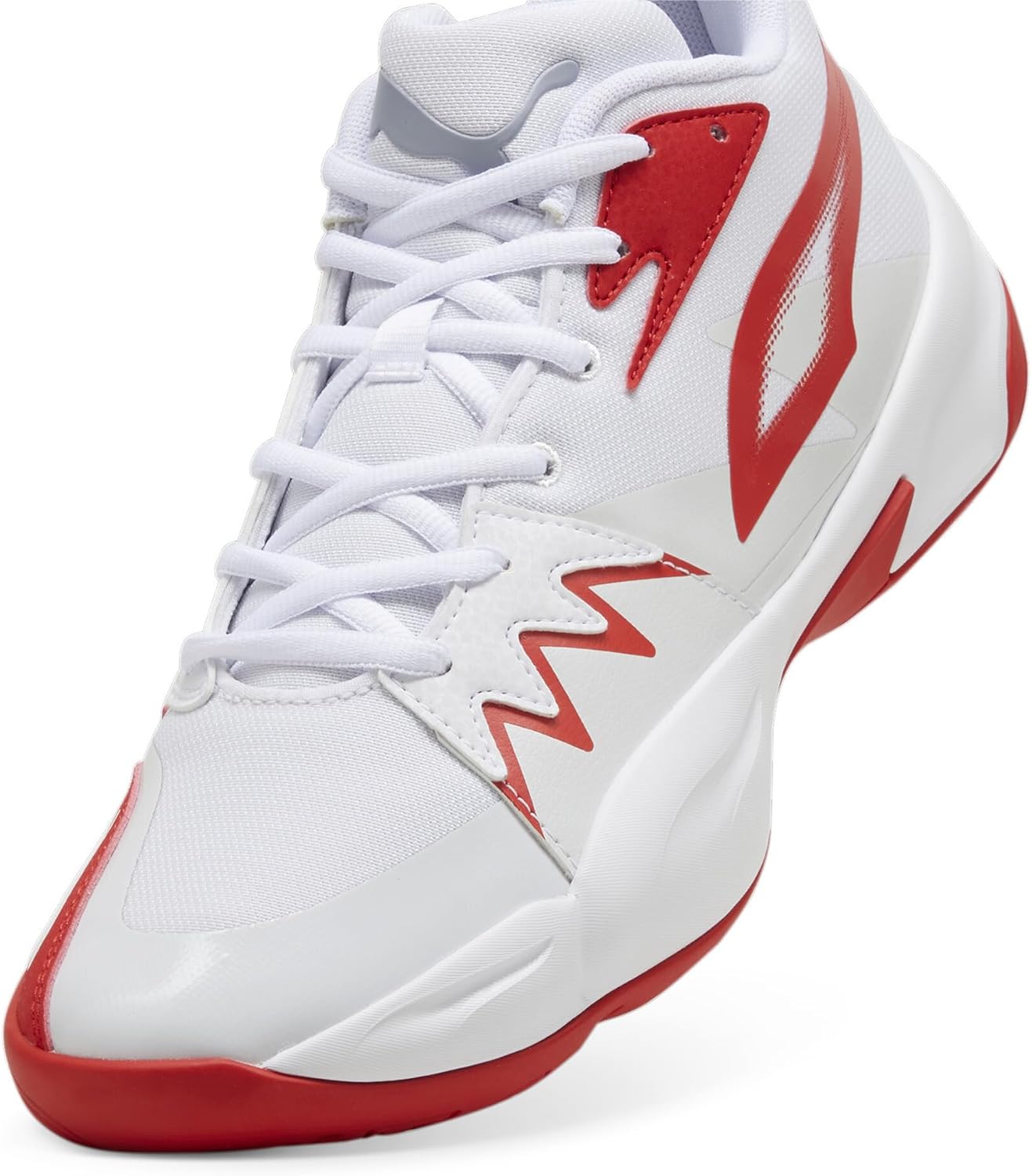 PUMA Men's Genetics Basketball Shoes, Black-for All Time Red, 14