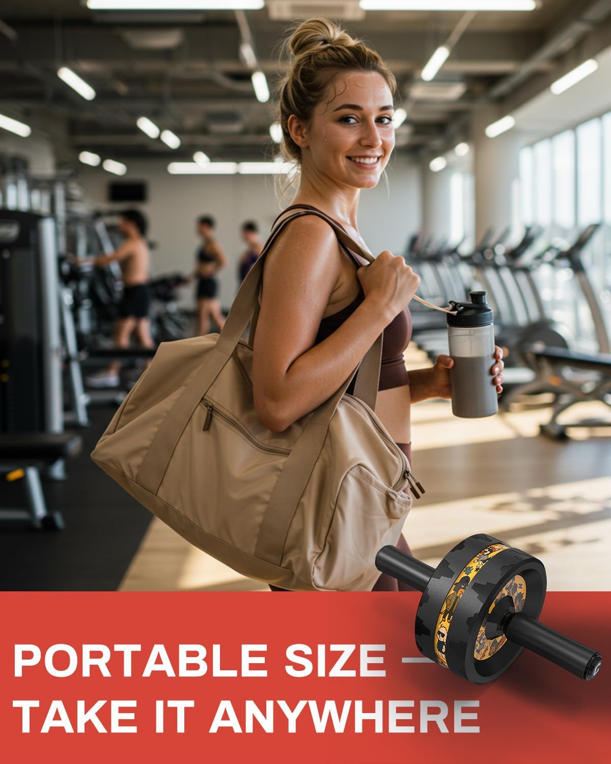 VINSGUIR Ab Roller Wheel, Abs & Core Workout Equipment for Home Gym with Knee Pad Accessories, Abdominal Wheel for Full-body Strength Training