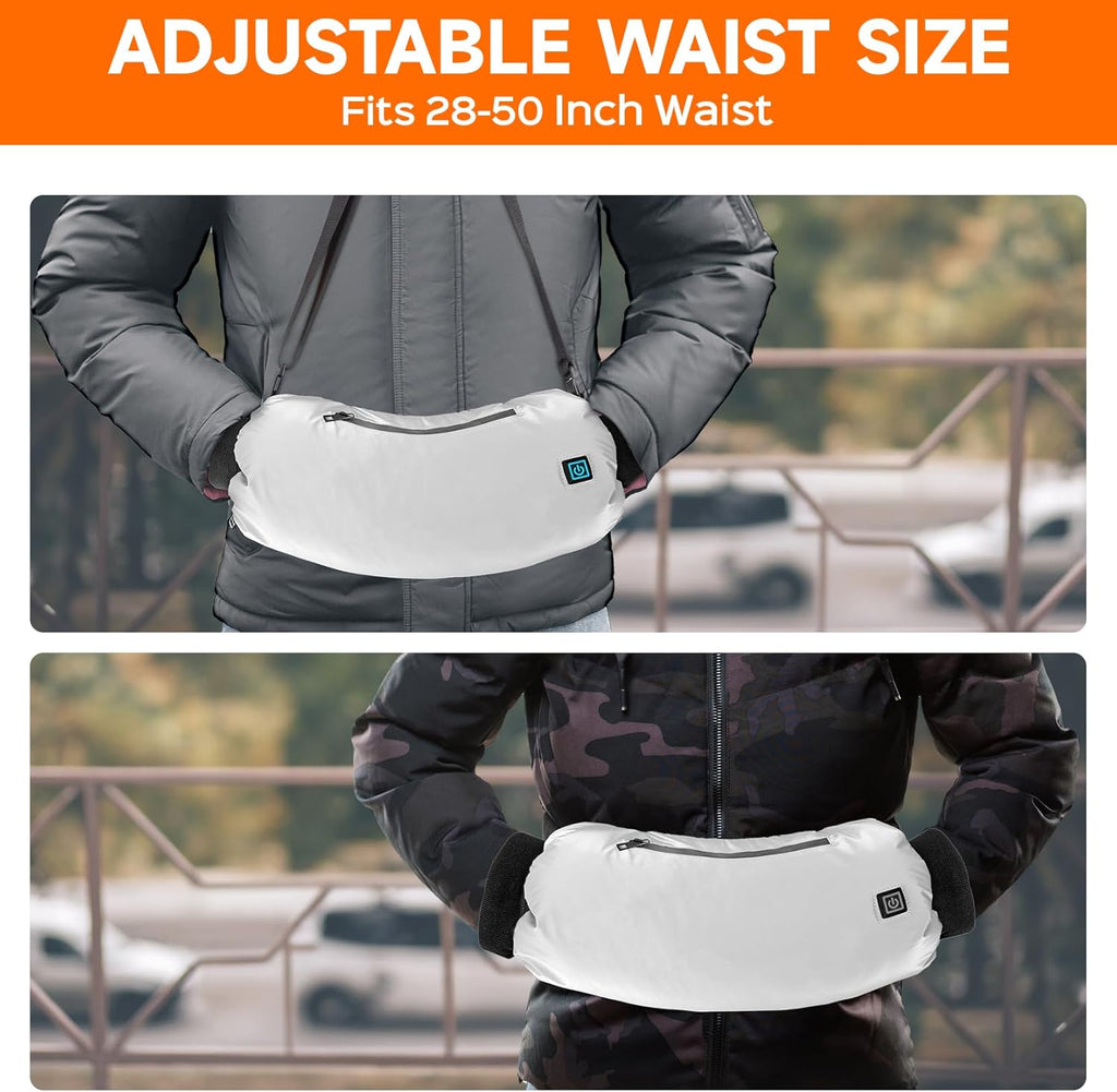 Heated Hand Warmer Pouch, 10000mAh Electric Heated Hand Muff, Rechargeable Portable Power Bank Hand Warmer with 3 Levels Heating for Football, Hunting,Fishing,Camping.