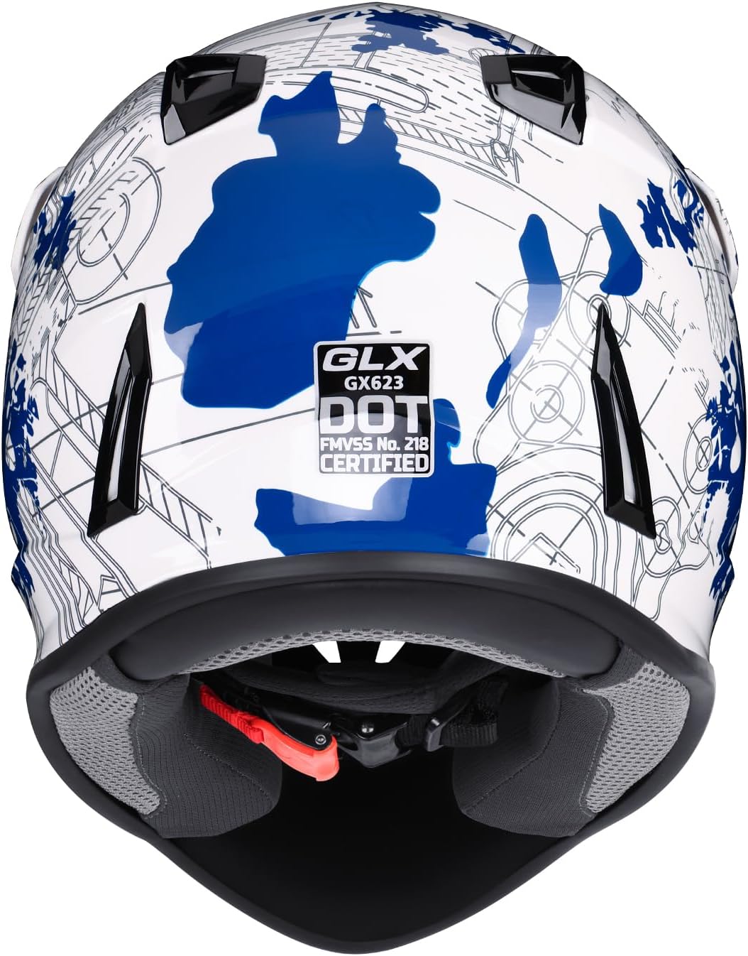 GLX GX623 Youth ATV/Dirt Bike Helmet Combo - Matte Black, Large - DOT