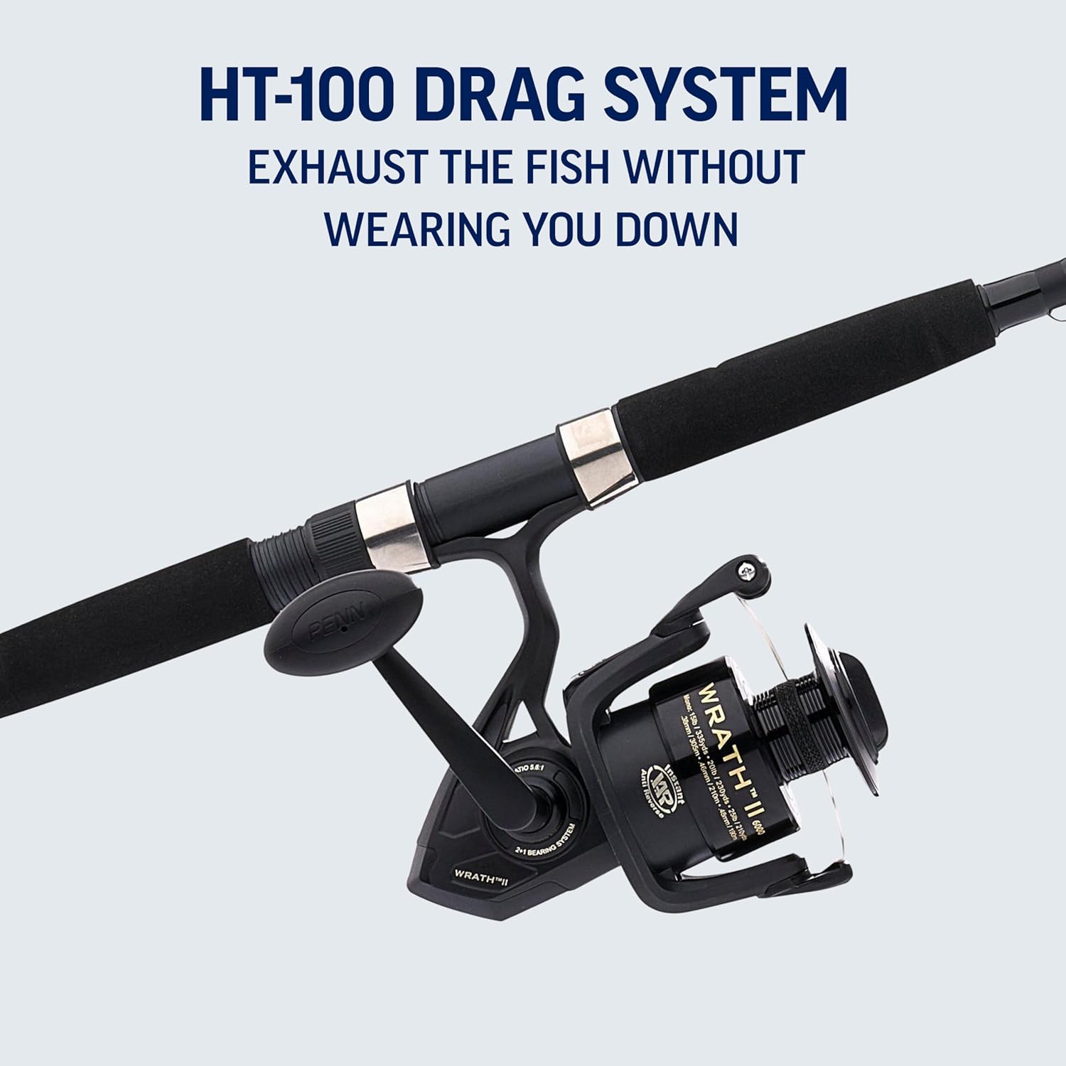 PENN Wrath II Spinning Reel and Fishing Rod Combo