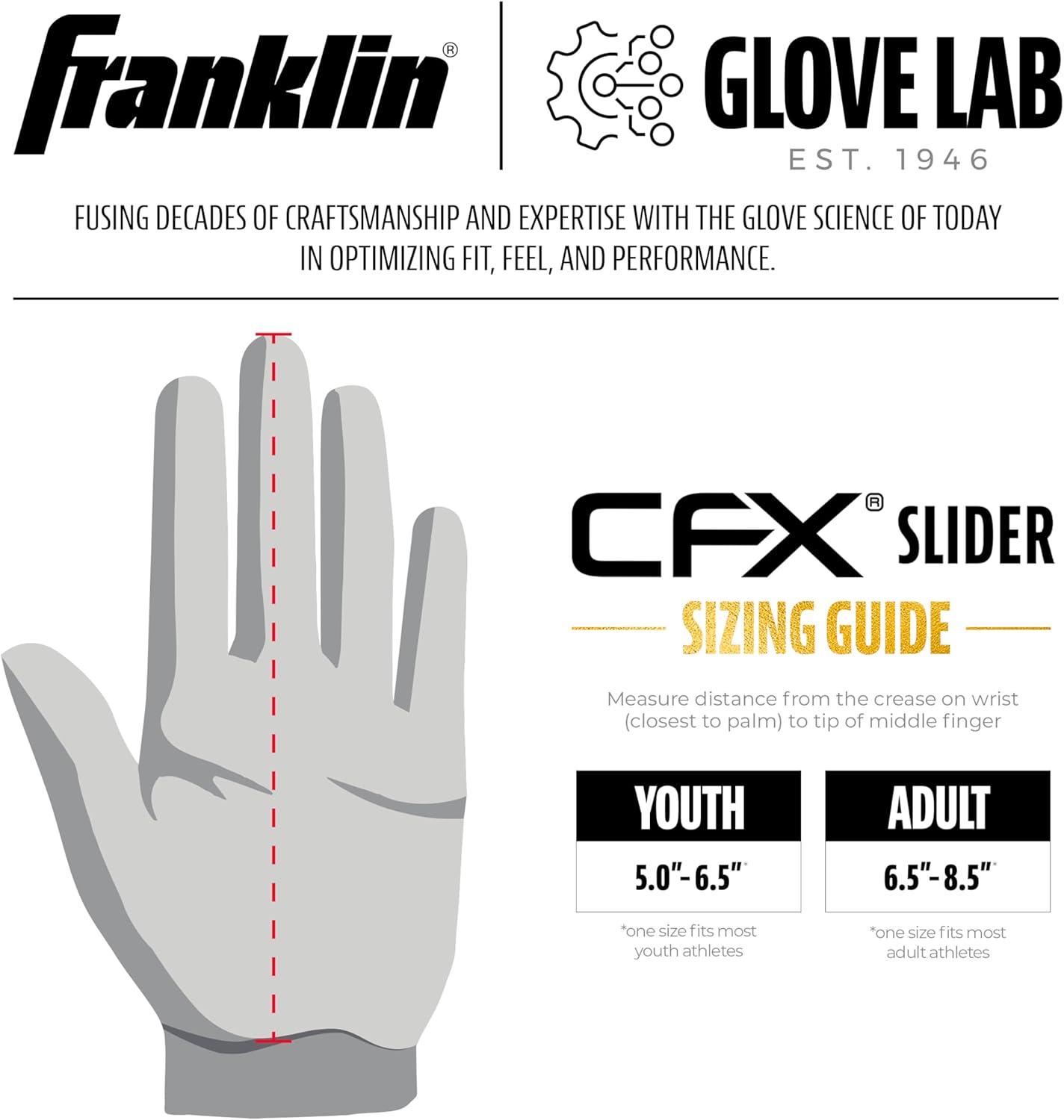 Franklin Sports MLB Baseball + Softball Sliding Mitt - CFX PRT Adult + Youth Protective Baserunning Sliding Gloves - Left + Right Hand Mitt - Hand + Wrist Protector for Running - Kids + Adults Sizes