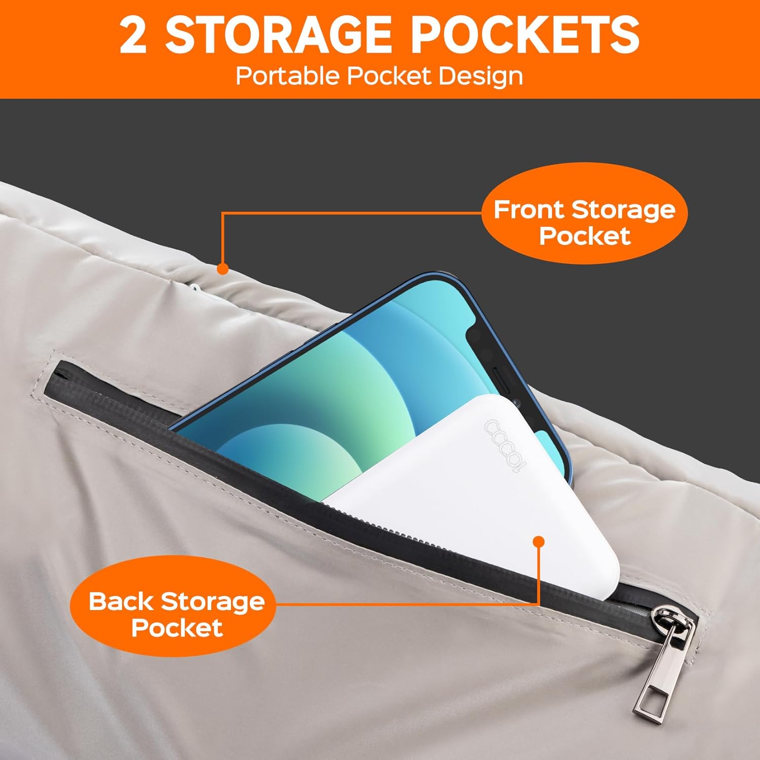 Heated Hand Warmer Pouch, 10000mAh Electric Heated Hand Muff, Rechargeable Portable Power Bank Hand Warmer with 3 Levels Heating for Football, Hunting,Fishing,Camping.