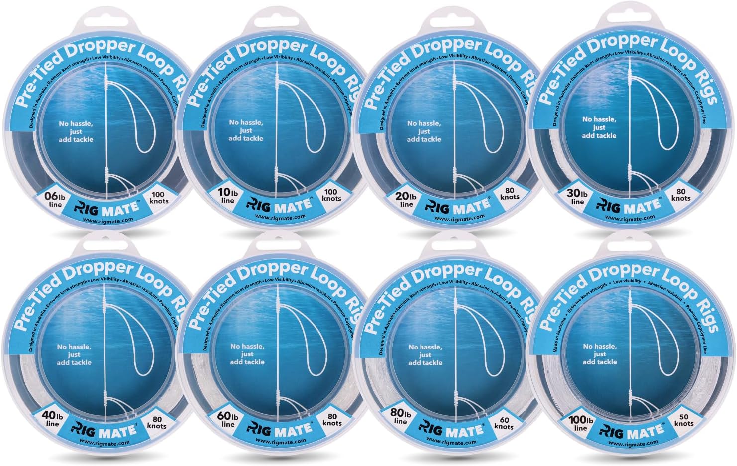 20 lb Pre-Tied Dropper Loop Rigs. Fishing Line Spool. Loops 18 Inches Apart with 5.5 Inch Loop Size. Perfect for Saltwater & Freshwater Fishing. Perfect for Snapper & Other Bottom Feeding Fish.
