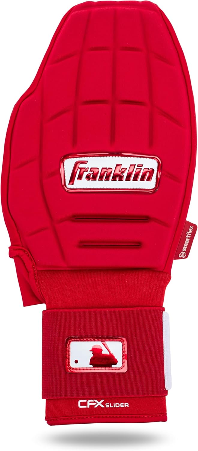 Franklin Sports MLB Baseball + Softball Sliding Mitt - CFX PRT Adult + Youth Protective Baserunning Sliding Gloves - Left + Right Hand Mitt - Hand + Wrist Protector for Running - Kids + Adults Sizes