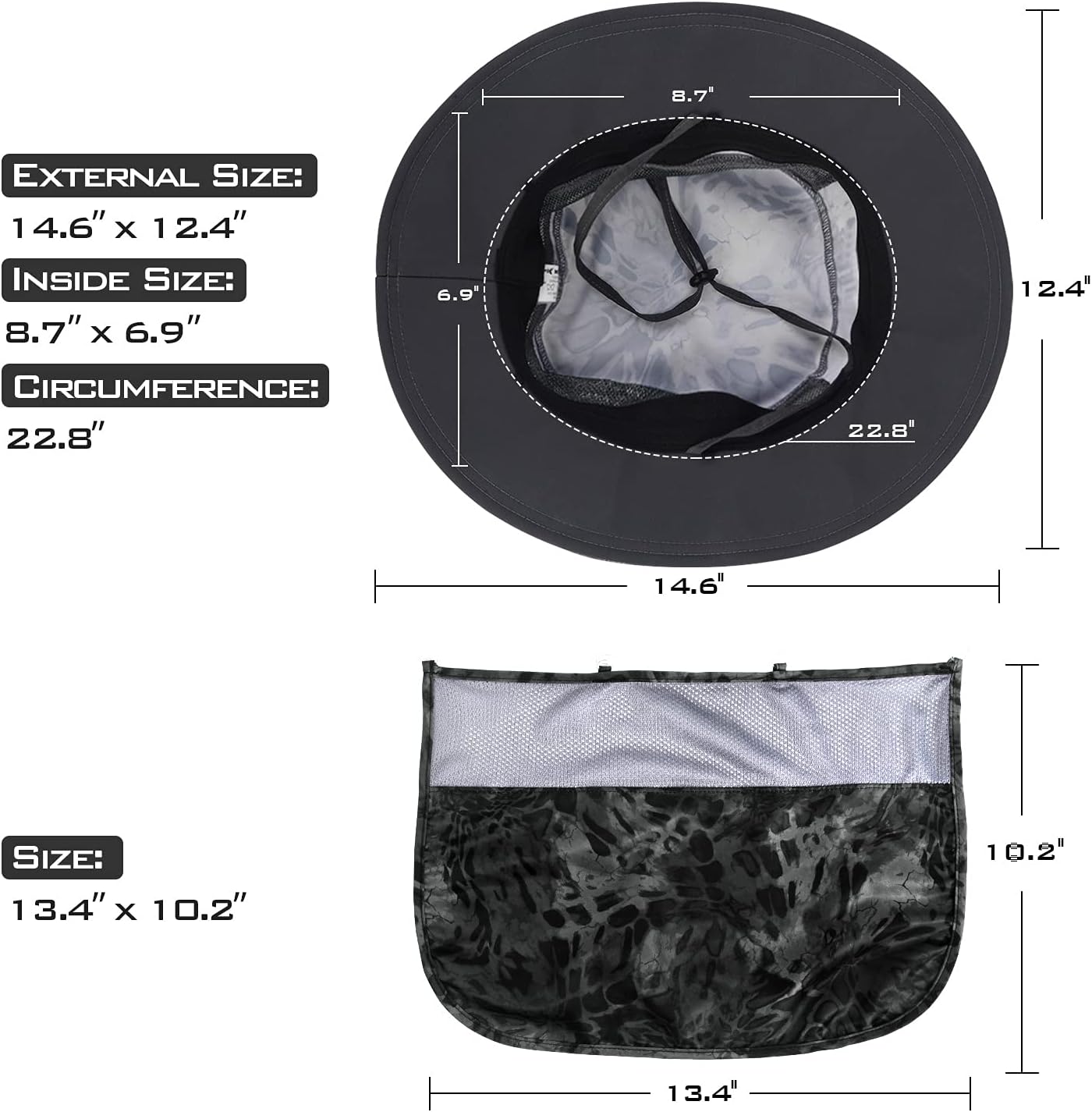 KastKing UPF 50 Boonie Hat Fishing Hat with Removable Neck Flap Sun Hats for Men