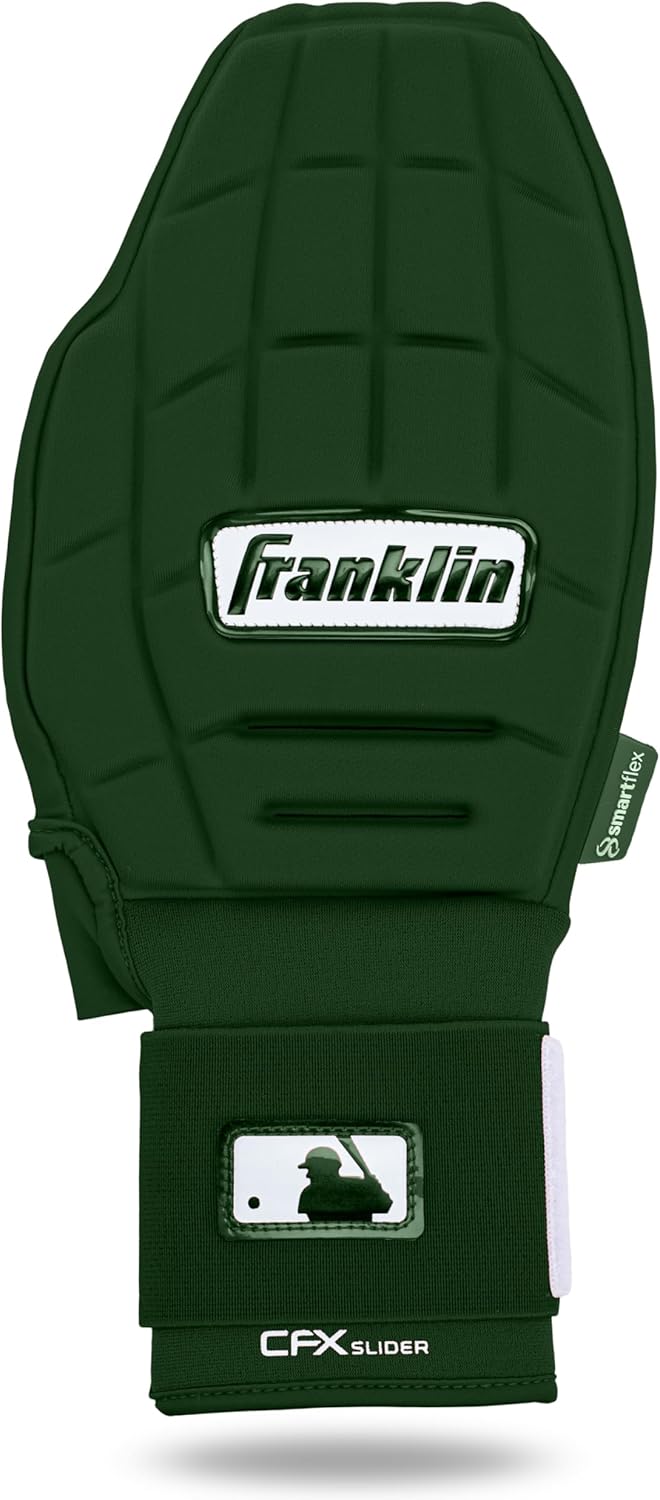 Franklin Sports MLB Baseball + Softball Sliding Mitt - CFX PRT Adult + Youth Protective Baserunning Sliding Gloves - Left + Right Hand Mitt - Hand + Wrist Protector for Running - Kids + Adults Sizes