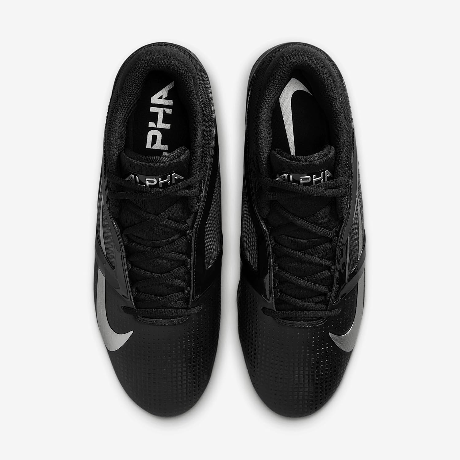 Nike Alpha Menace 4 Pro Football Cleats (FD7037-002, Black/Metallic Silver)
