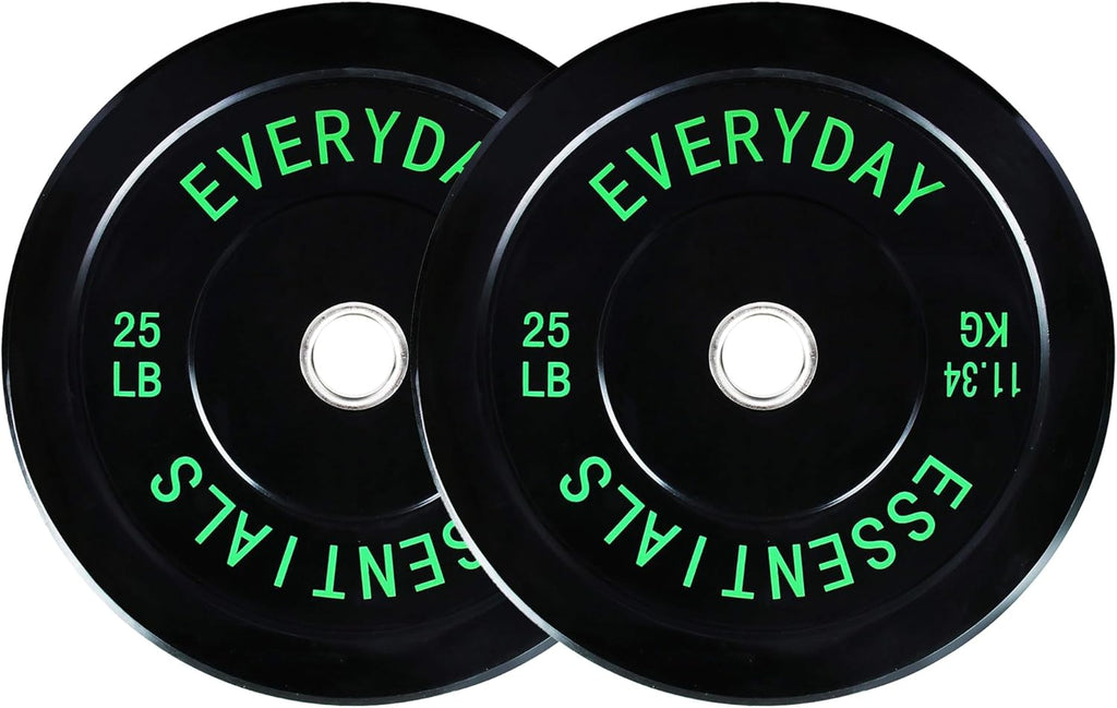 2-Inch Olympic Bumper Plates, Perfect Weight Plates for Weightlifting and Strength Training, Multiple Weights Available