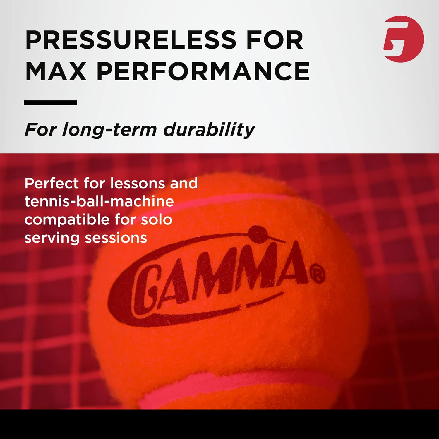 GAMMA Sports Pressureless Tennis Balls Box - Ideal for Practice, Teaching, and Training with High-Visbility Felt - Indoor and Outdoor Court Play - 48 and 75 Pack Sizes