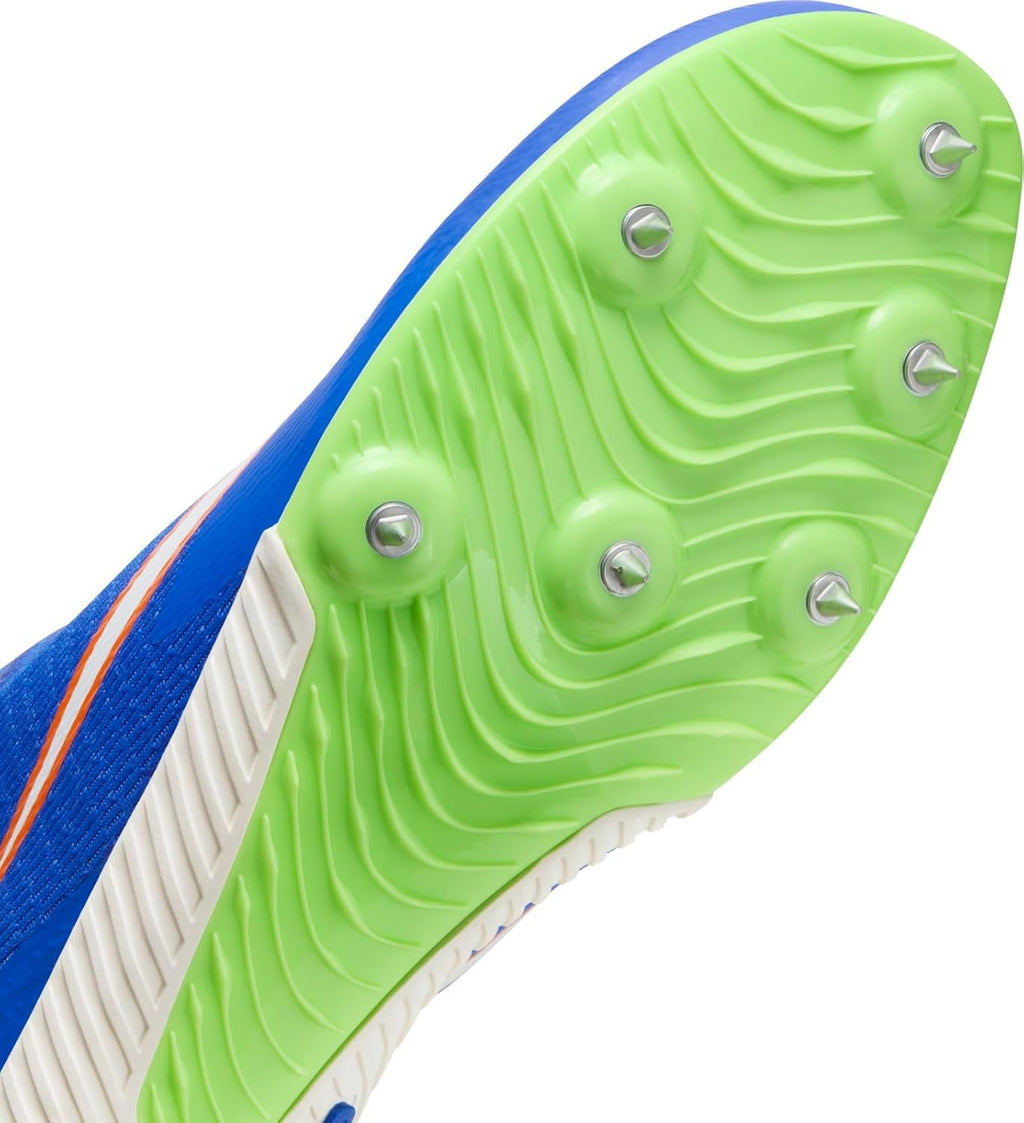 Nike Rival Sprint Track & Field Sprinting Spikes (DC8753-401, Racer Blue/Lime Blast/Safety Orange/White) Size 11