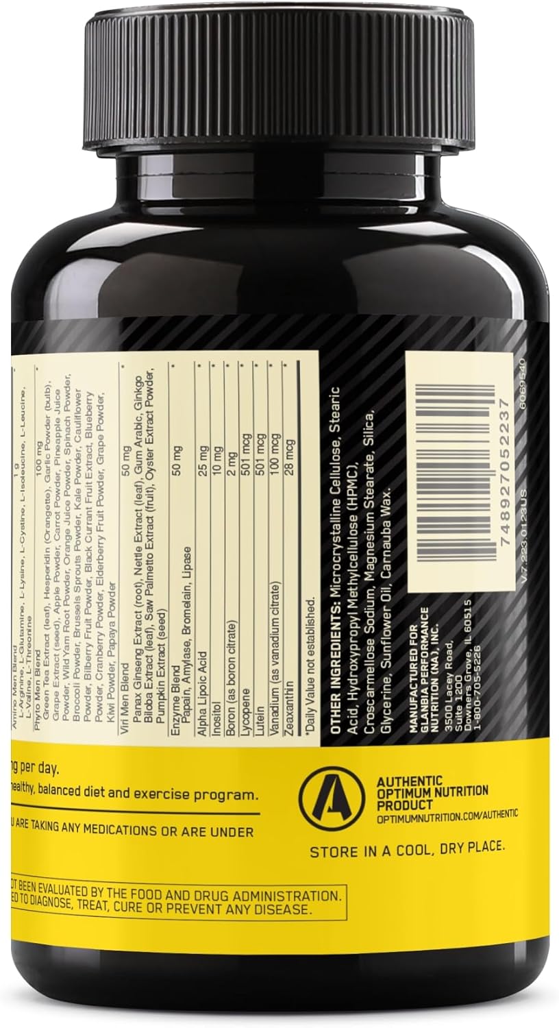 Optimum Nutrition Opti-Men Daily Multivitamin for Men, Immune Support Supplement with Amino Acids, 80 Day Supply, 240 Count, (Packaging May Vary)