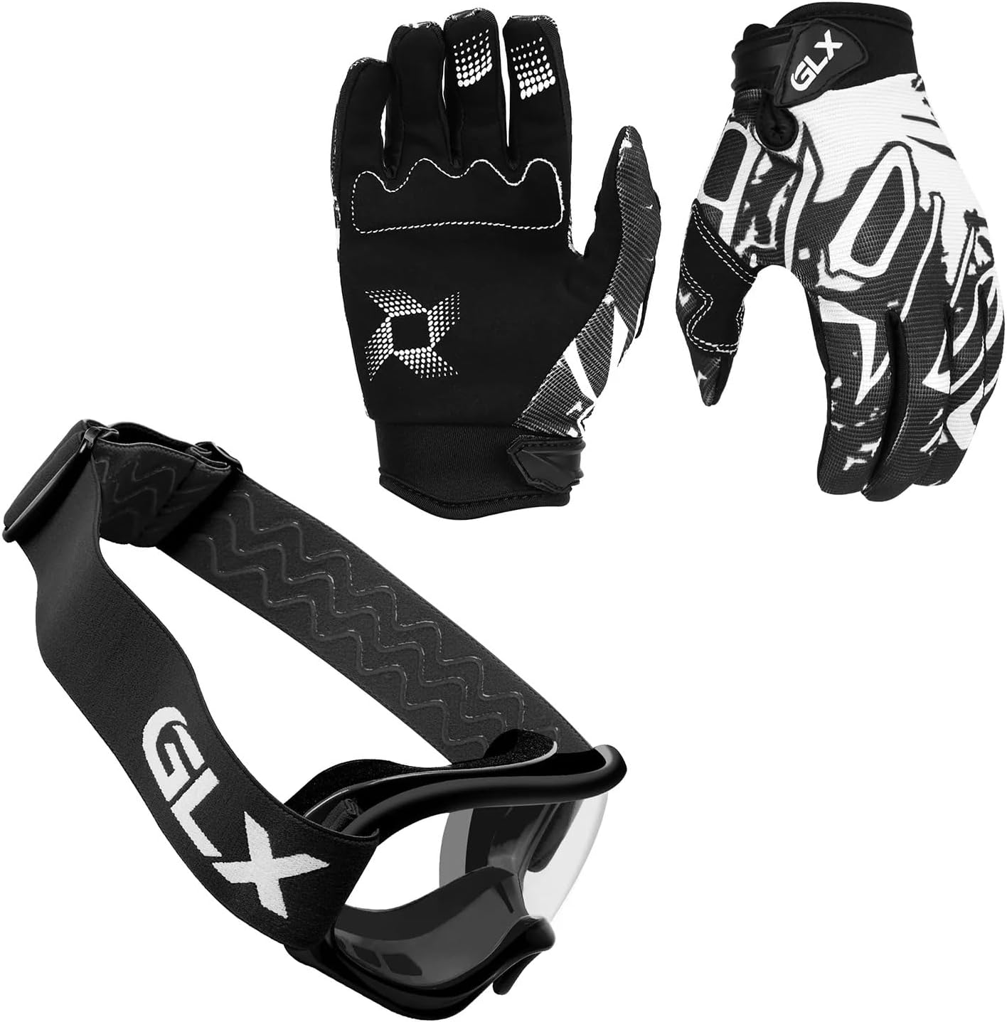 GLX GX623 Youth ATV/Dirt Bike Helmet Combo - Matte Black, Large - DOT