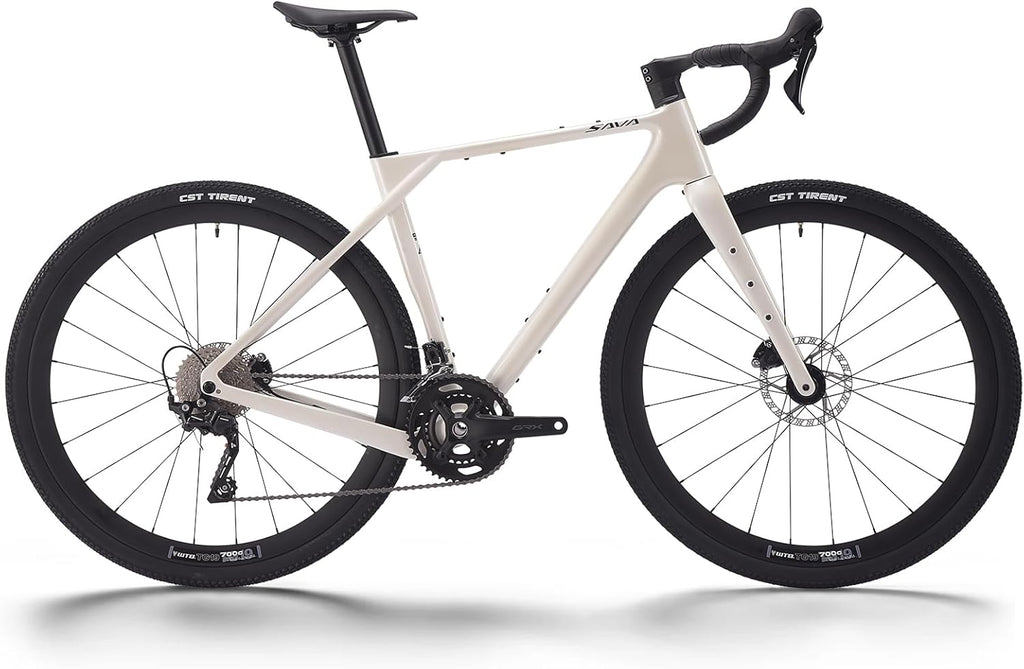 SAVADECK Carbon Gravel Bike - T800 Carbon Frame & Fork, Shimano GRX400 2x10-Speed Groupset, Hydraulic Disc Brakes, 700C x 40mm Tires - Lightweight Design for Road & Off-Road Adventures