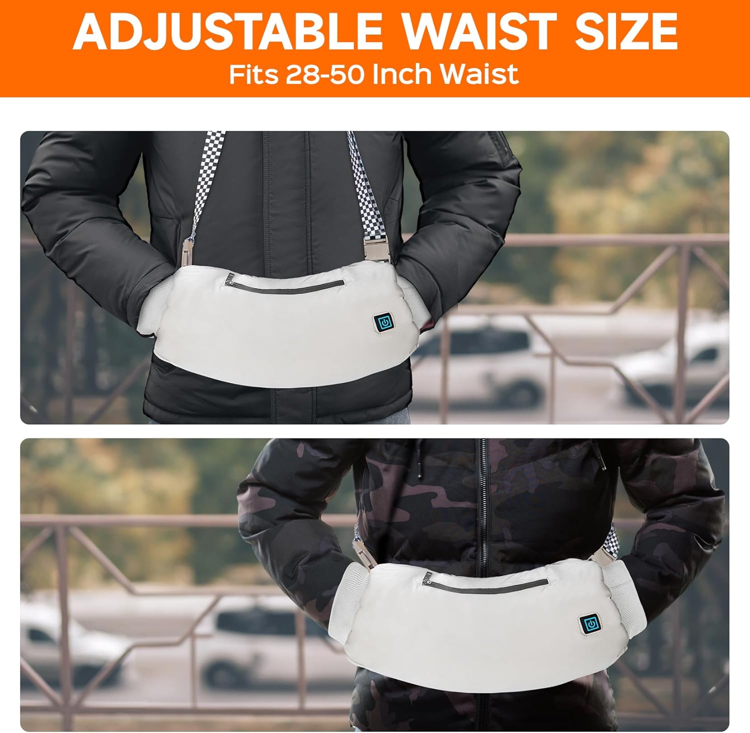 Heated Hand Warmer Pouch, 10000mAh Electric Heated Hand Muff, Rechargeable Portable Power Bank Hand Warmer with 3 Levels Heating for Football, Hunting,Fishing,Camping.