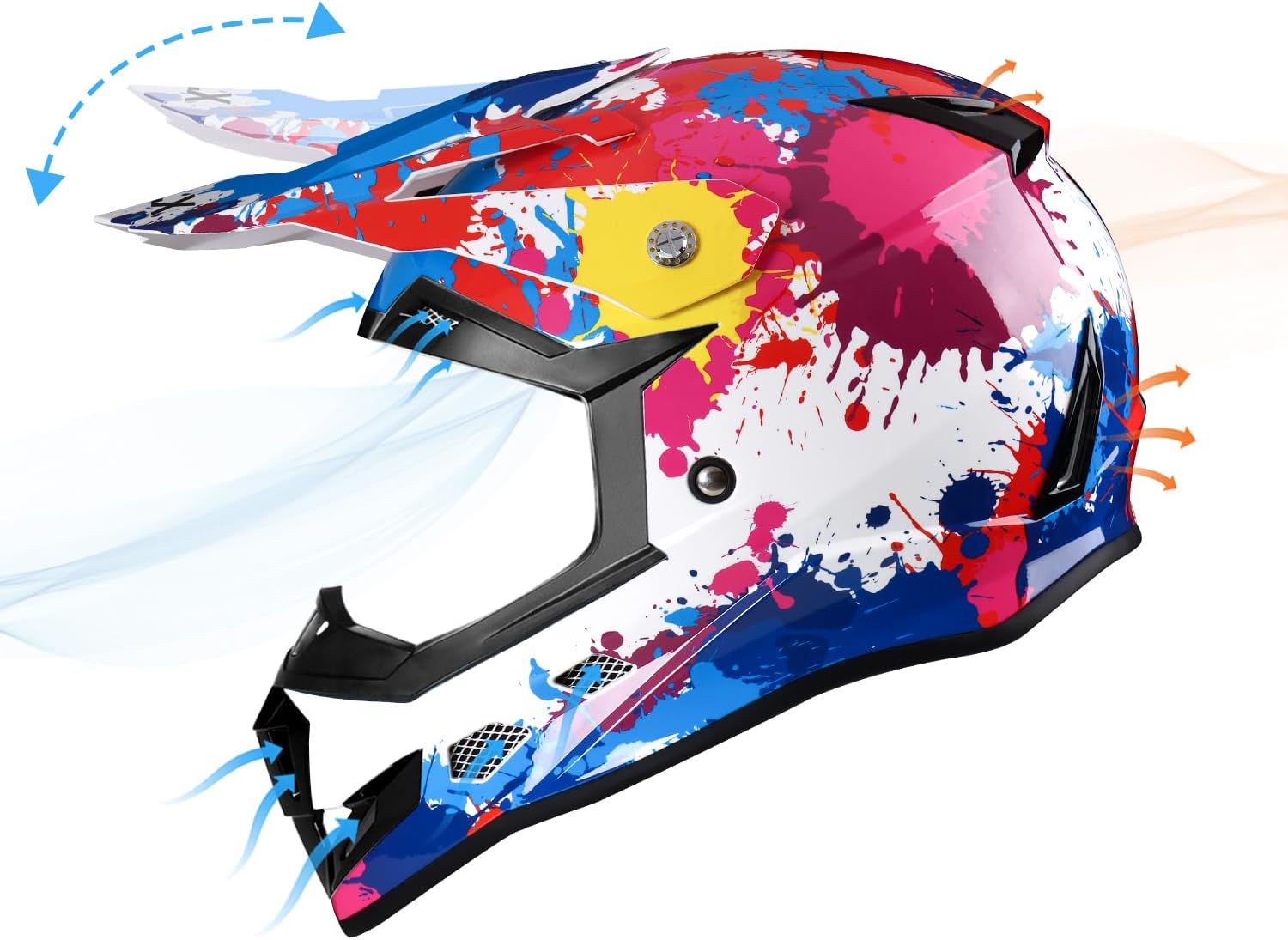 GLX GX623 Youth ATV/Dirt Bike Helmet Combo - Matte Black, Large - DOT