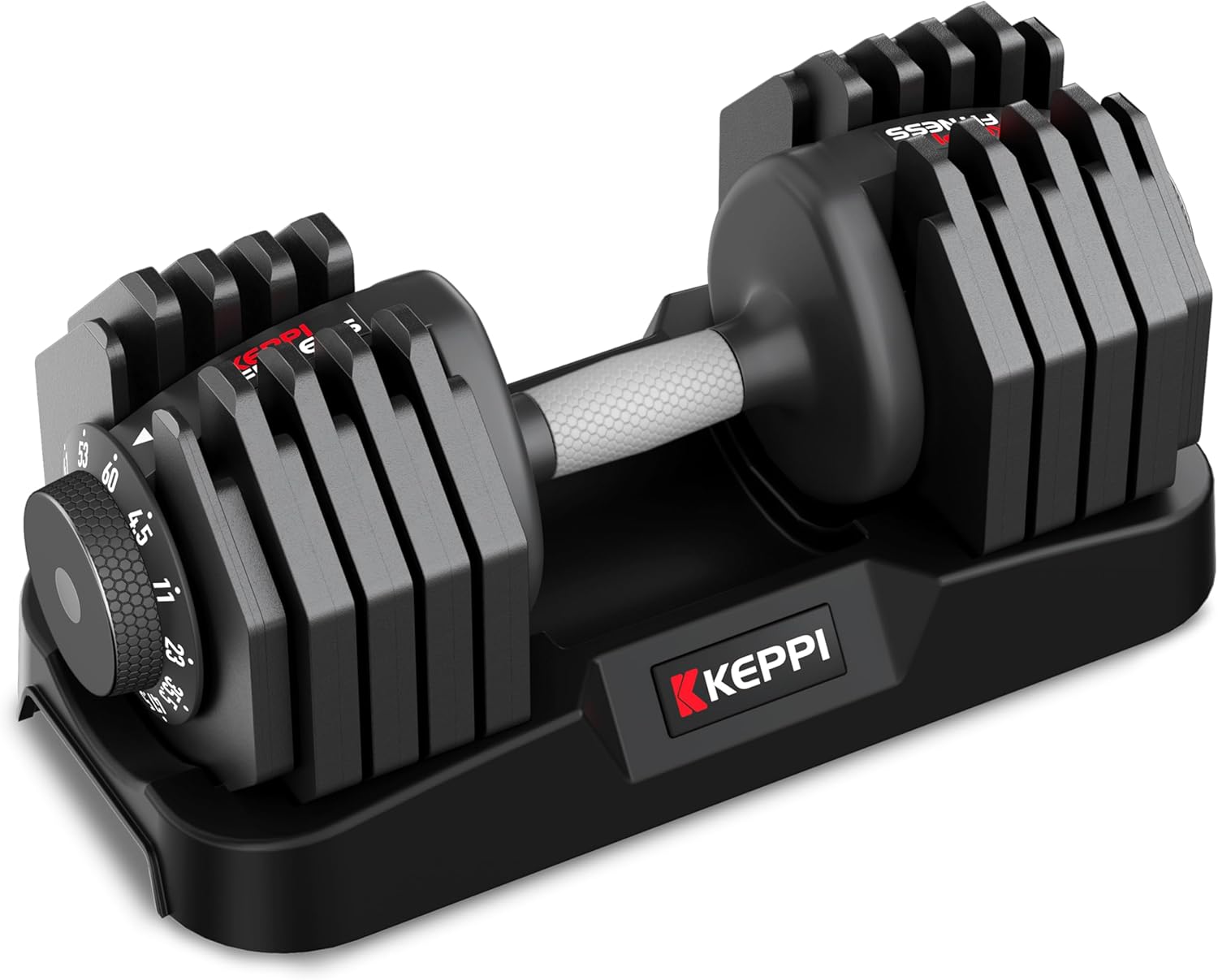 Keppi Adjustable Dumbbells Set-25lb/40lb/55lb/60lb, Anti-Slip Metal Fast Adjust Weight Handle, Exercise & Fitness for Full Body Workout - Adjustable Dumbbell Series