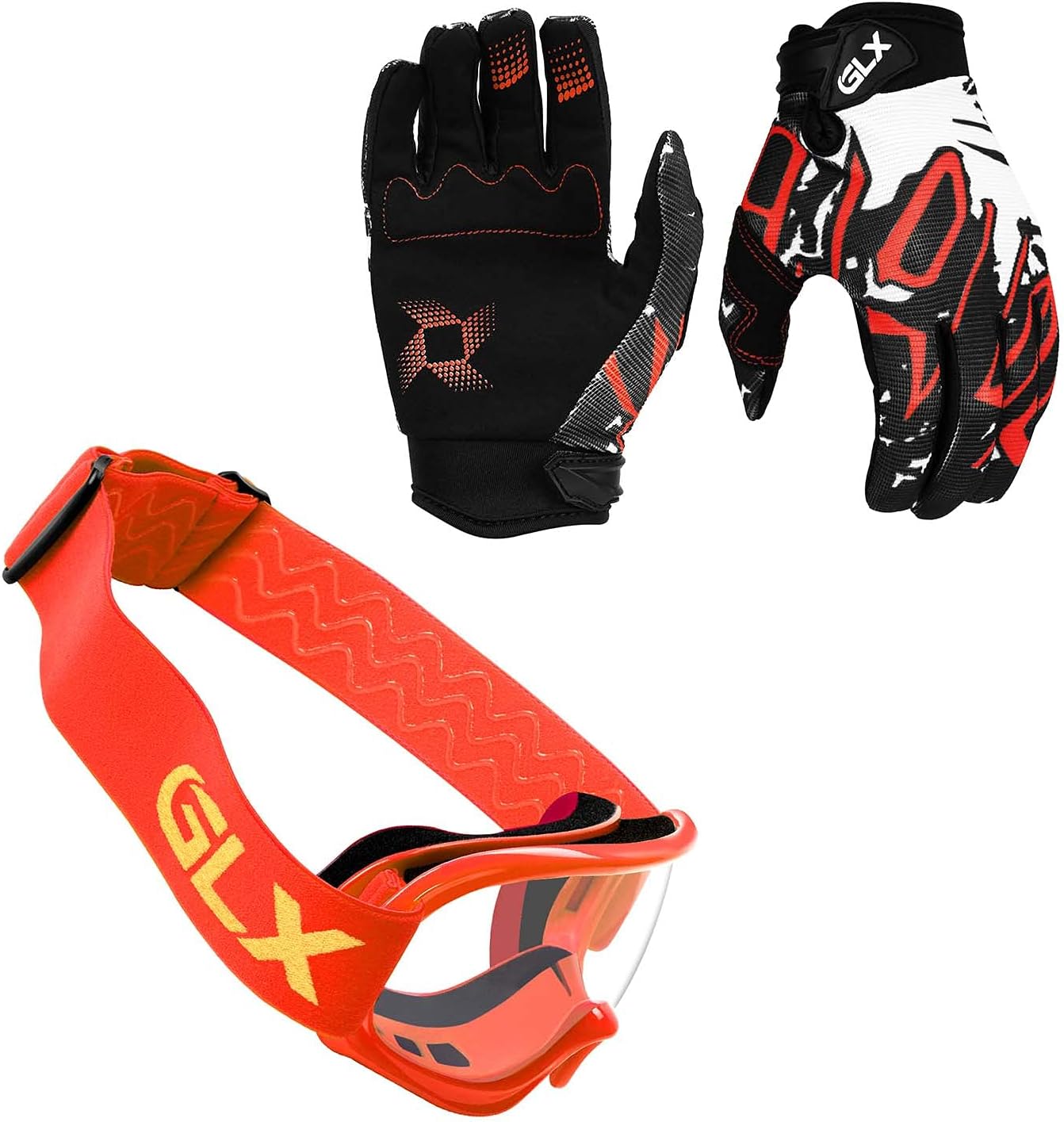 GLX GX623 Youth ATV/Dirt Bike Helmet Combo - Matte Black, Large - DOT