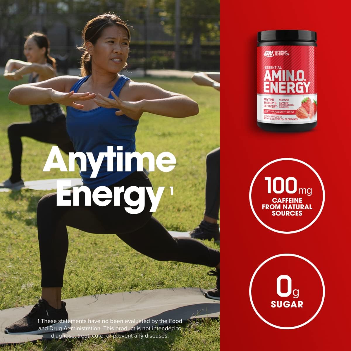 Optimum Nutrition Amino Energy - Pre Workout with Green Tea, BCAA, Amino Acids, Keto Friendly, Green Coffee Extract, Energy Powder - Orange Cooler, 65 Servings (Packaging May Vary)