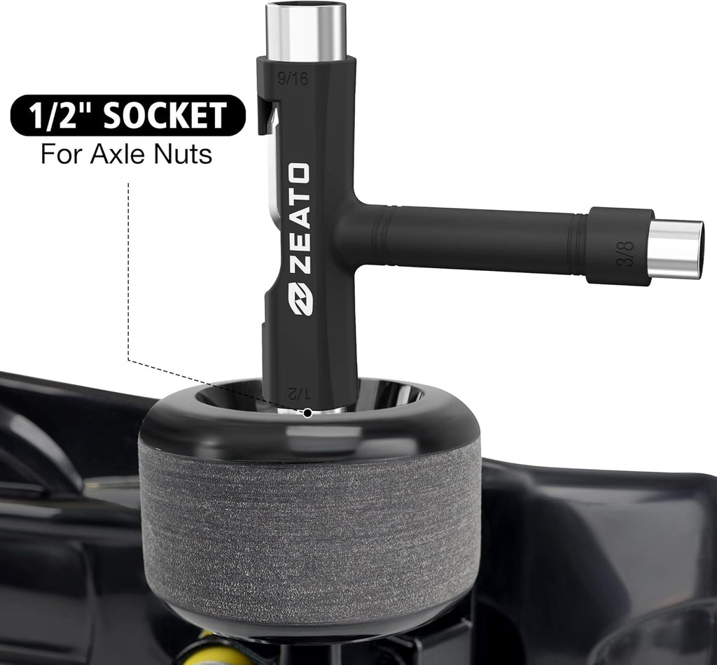 All-in-One Skate Tools Multi-Function Portable Skateboard T Tool Accessory with T-Type Allen Key and L-Type Phillips Head Wrench Screwdriver