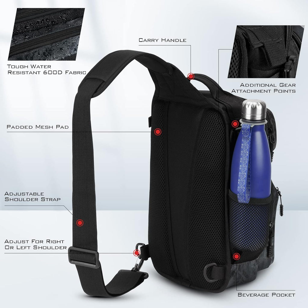 KastKing BlowBak Tactical Sling Tackle Bag-Lightweight Fishing Backpack Storge Fishing Gear and Equipment,Gift for Men