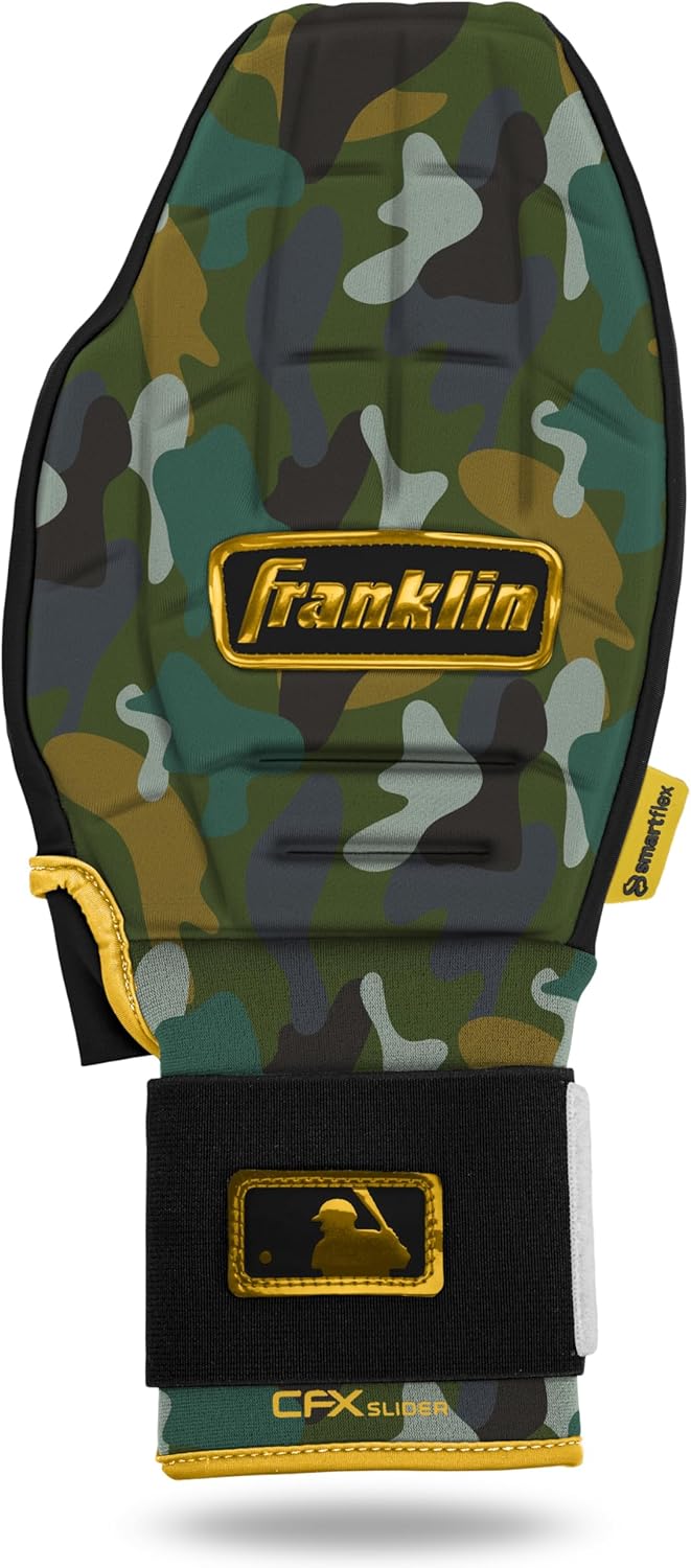 Franklin Sports MLB Baseball + Softball Sliding Mitt - CFX PRT Adult + Youth Protective Baserunning Sliding Gloves - Left + Right Hand Mitt - Hand + Wrist Protector for Running - Kids + Adults Sizes