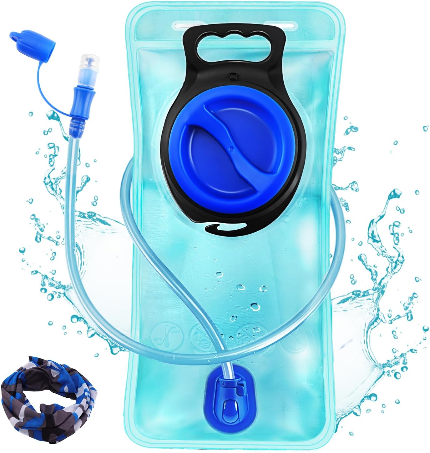 Hydration Bladder, 1.5-2-3L Water Bladder for Hiking Backpack, BPA-Free Leak Proof Water Reservoir Storage Bag, Water Pouch Hydration Pack for Camping Cycling Running