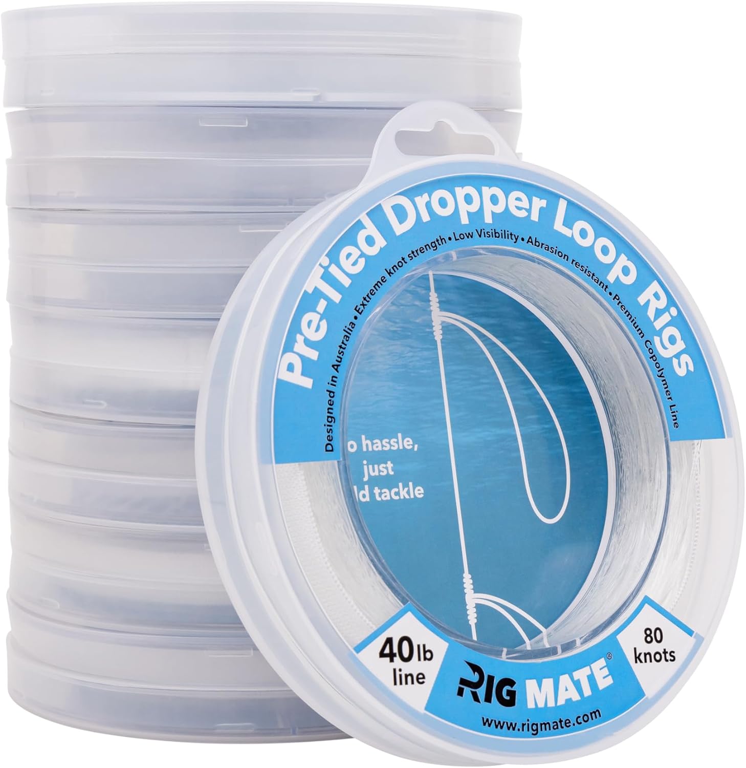 20 lb Pre-Tied Dropper Loop Rigs. Fishing Line Spool. Loops 18 Inches Apart with 5.5 Inch Loop Size. Perfect for Saltwater & Freshwater Fishing. Perfect for Snapper & Other Bottom Feeding Fish.