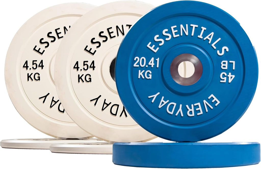 2-Inch Olympic Bumper Plates, Perfect Weight Plates for Weightlifting and Strength Training, Multiple Weights Available