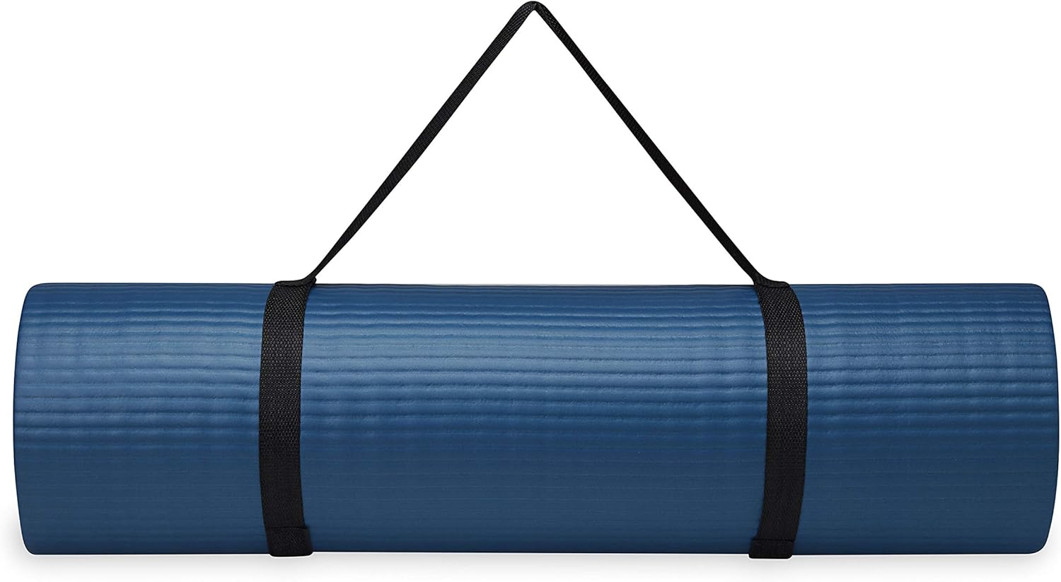 Gaiam Essentials Thick Yoga Mat Fitness & Exercise Mat with Easy-Cinch Yoga Mat Carrier Strap, 72"L x 24"W x 2/5 Inch Thick
