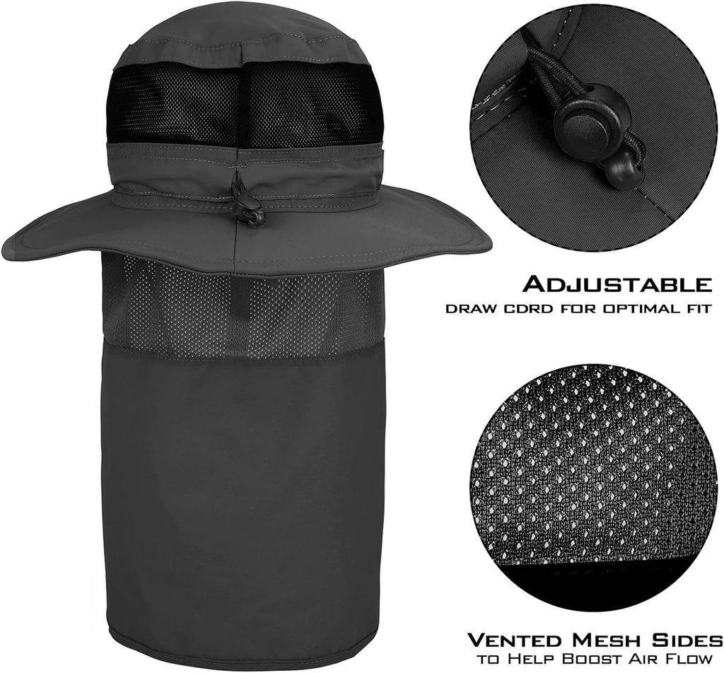 KastKing UPF 50 Boonie Hat Fishing Hat with Removable Neck Flap Sun Hats for Men