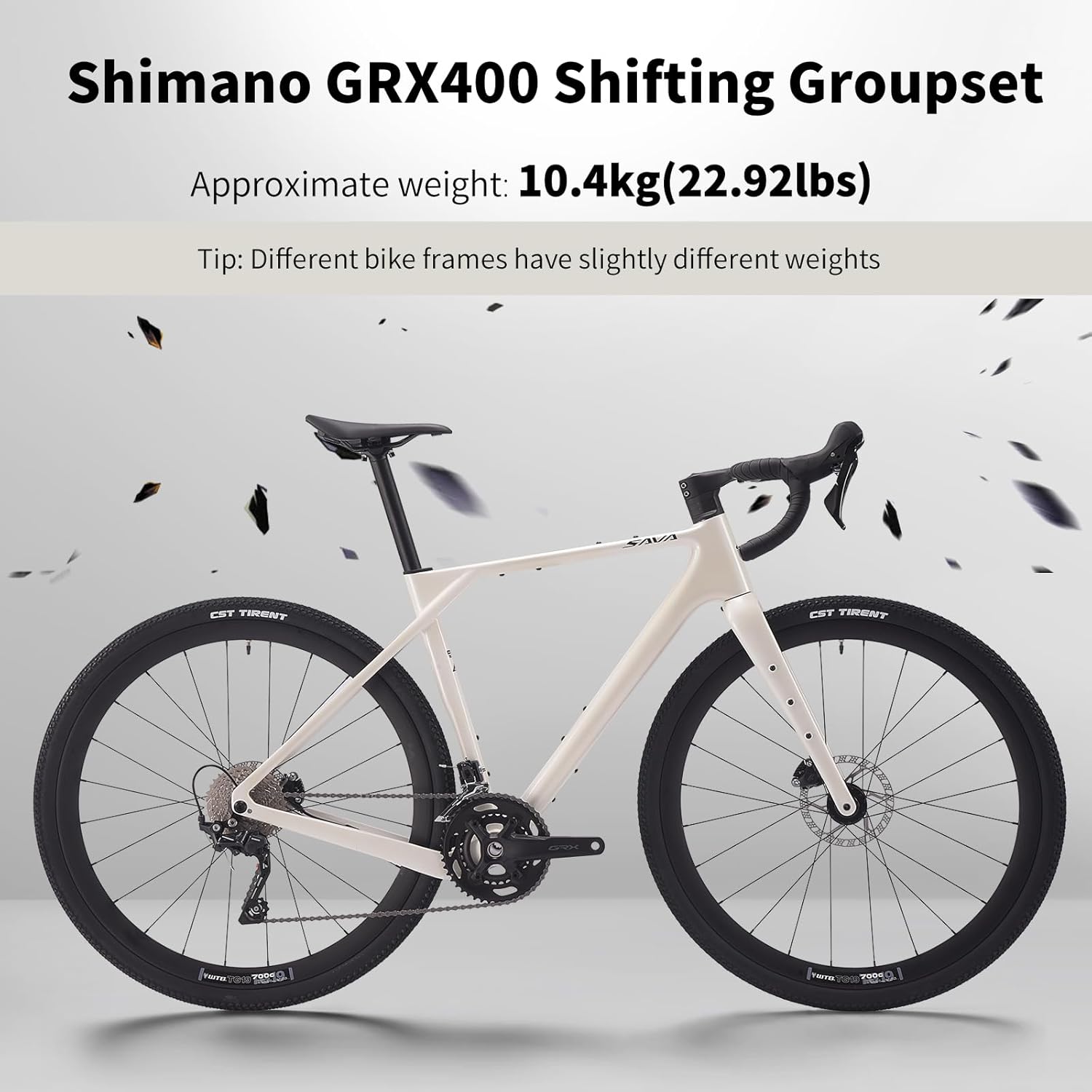SAVADECK Carbon Gravel Bike - T800 Carbon Frame & Fork, Shimano GRX400 2x10-Speed Groupset, Hydraulic Disc Brakes, 700C x 40mm Tires - Lightweight Design for Road & Off-Road Adventures
