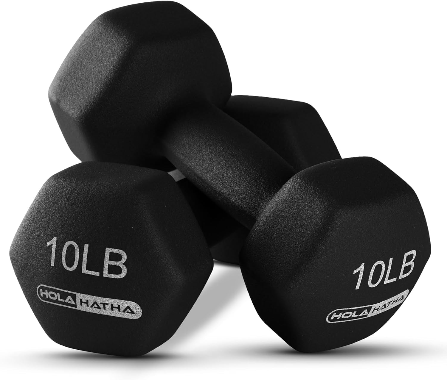 HolaHatha Neoprene Dumbbell Free Hand Weight Set with Rack, Ideal for Home Exercises to Gain Tone and Definition