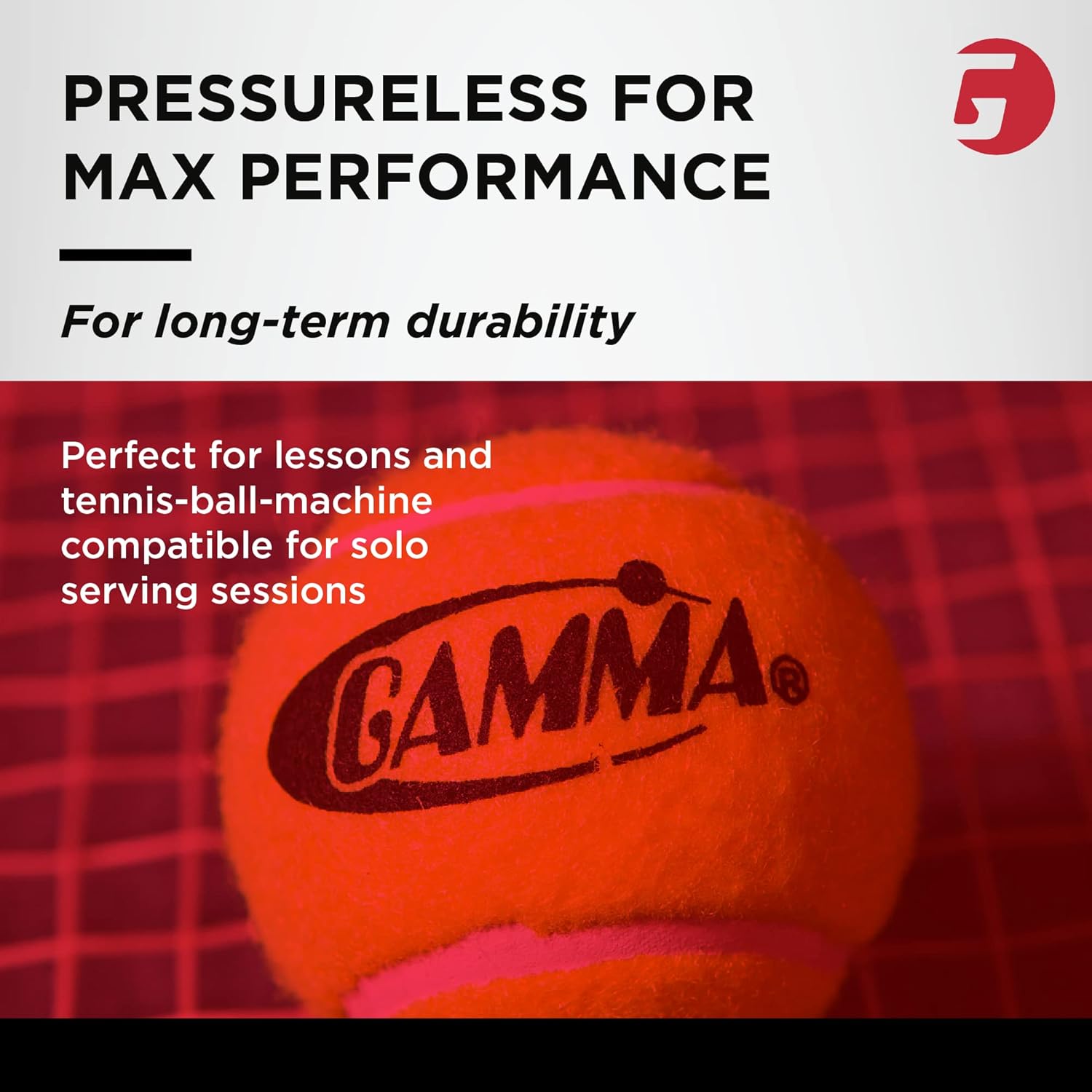 GAMMA Sports Pressureless Tennis Balls Box - Ideal for Practice, Teaching, and Training with High-Visbility Felt - Indoor and Outdoor Court Play - 48 and 75 Pack Sizes