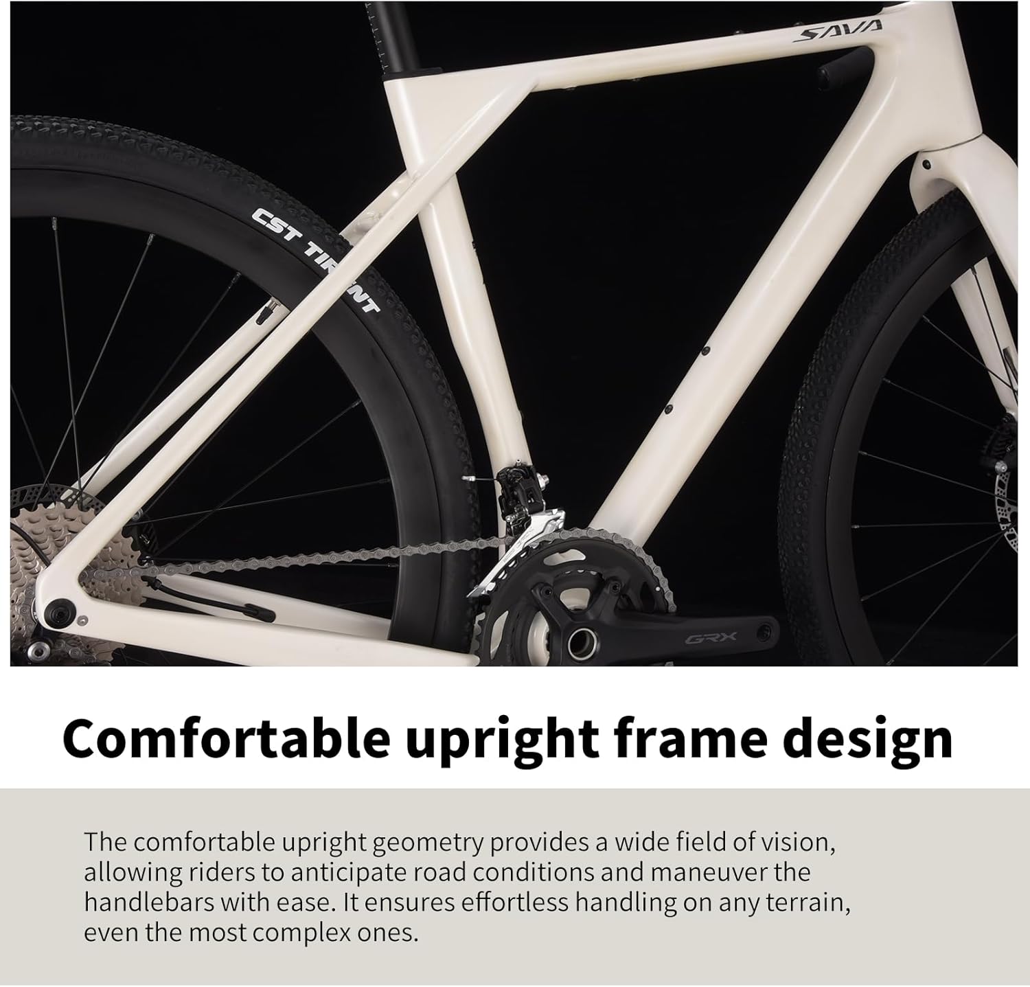 SAVADECK Carbon Gravel Bike - T800 Carbon Frame & Fork, Shimano GRX400 2x10-Speed Groupset, Hydraulic Disc Brakes, 700C x 40mm Tires - Lightweight Design for Road & Off-Road Adventures