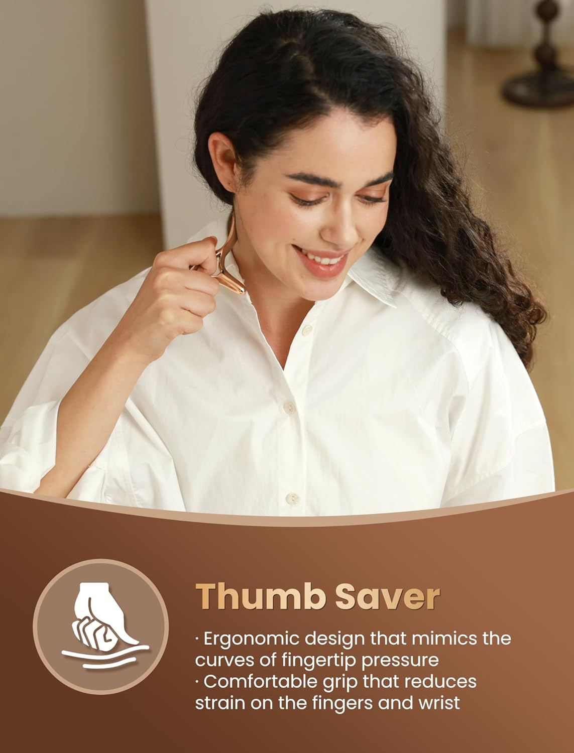 lifechill Trigger Point Massage Tool for Deep Tissue Massage & Gua Sha, Muscle Scraper Tool for Full Body Pain Relief, Thumb Saver Acupressure Tool, FSA HSA Eligible