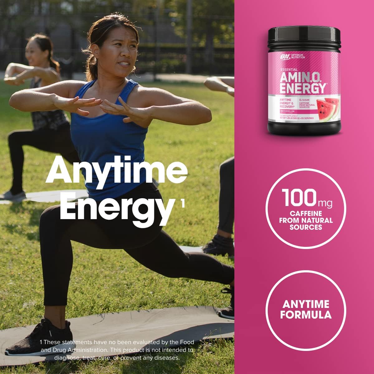 Optimum Nutrition Amino Energy - Pre Workout with Green Tea, BCAA, Amino Acids, Keto Friendly, Green Coffee Extract, Energy Powder - Orange Cooler, 65 Servings (Packaging May Vary)